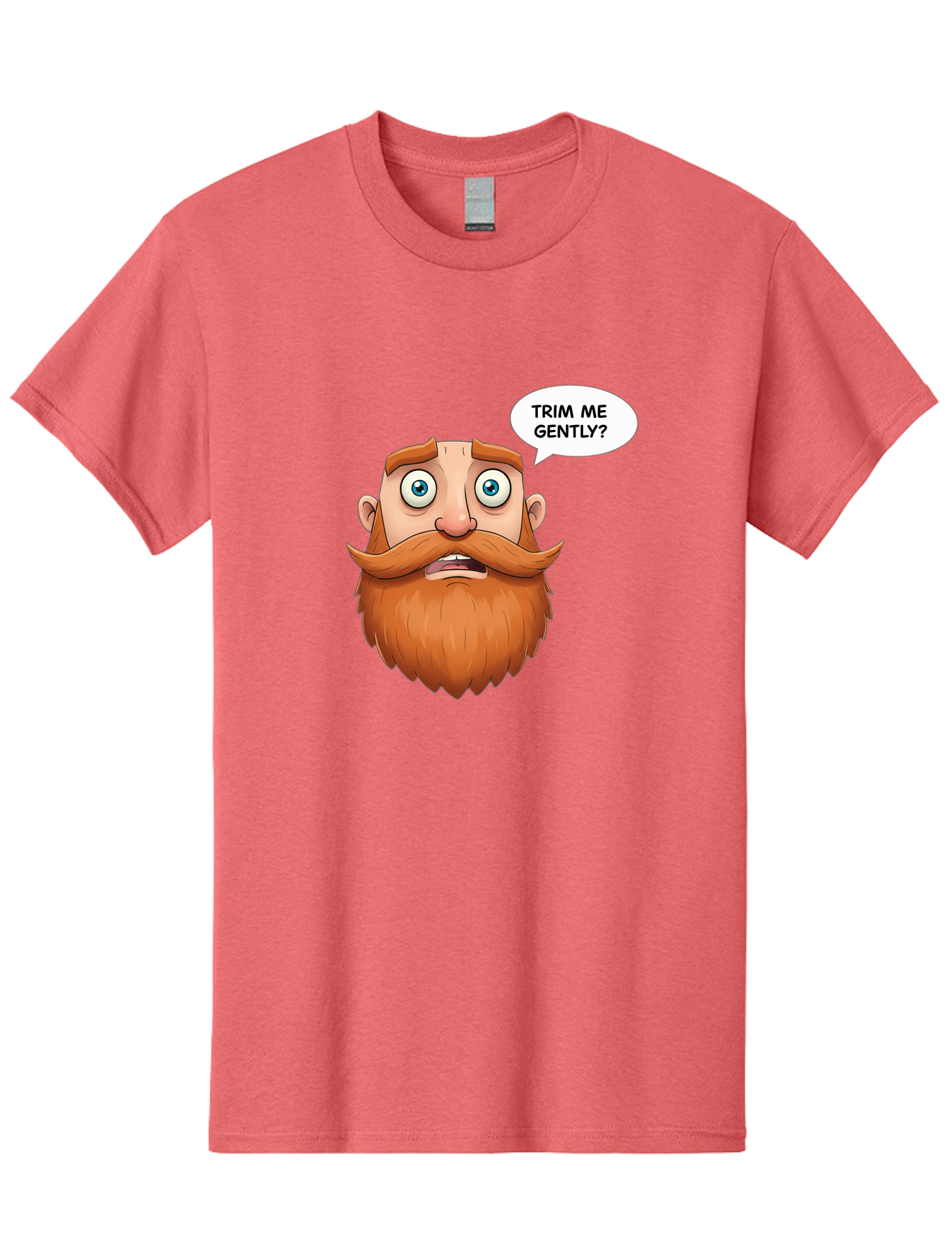 Trim-Me-Gently Men'S Graphic Tee, 100% Cotton, Comfortable Casual Summer Wear, Machine Washable, Cartoon Man With Large Beard, Funny Character, Humorous Illustration, Comedic Expression, Mustache And Beard, Gentle Trim Request, Cartoon Style, Bad867 6