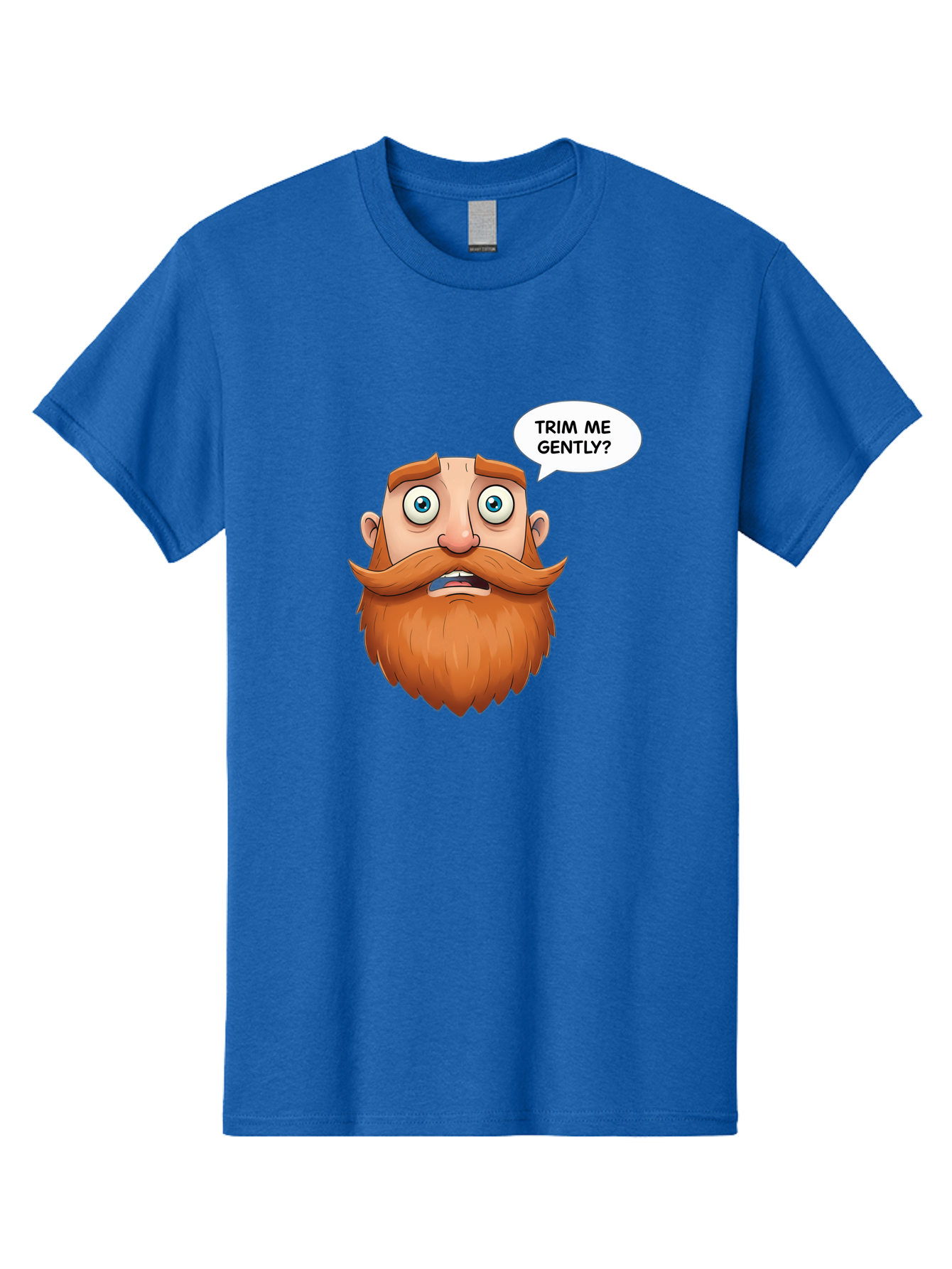 Trim-Me-Gently Men'S Graphic Tee, 100% Cotton, Comfortable Casual Summer Wear, Machine Washable, Cartoon Man With Large Beard, Funny Character, Humorous Illustration, Comedic Expression, Mustache And Beard, Gentle Trim Request, Cartoon Style, Bad867 13