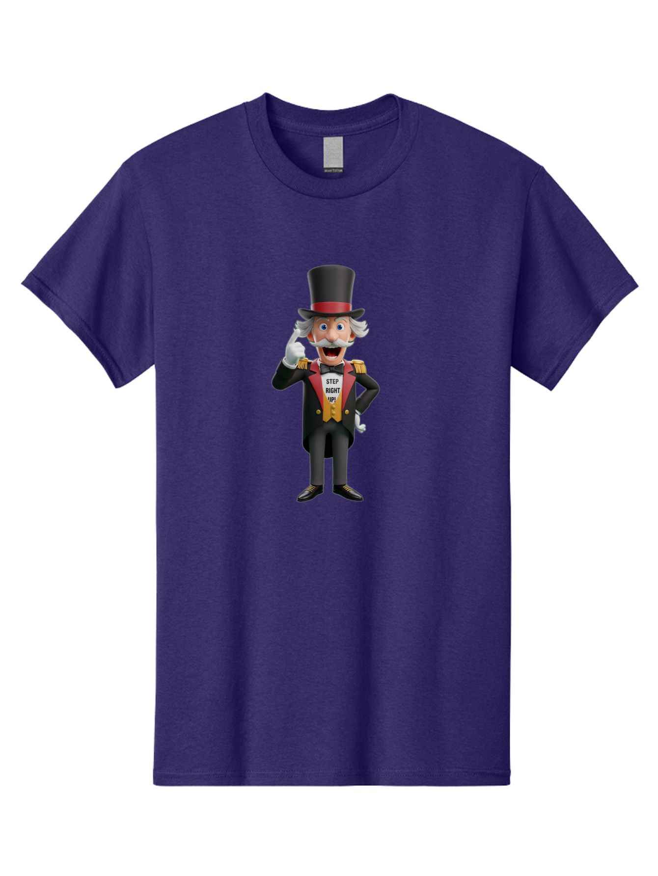 Uncle-Sam Men'S Graphic Tee, 100% Cotton, Comfortable Casual Summer Wear, Machine Washable, Uncle Sam Illustration, Cartoon Character, Usa Symbol, Patriotic Figure, Step Right Up!, Top Hat, White Gloves, Formal Attire, Vintage Style, Bad871 3