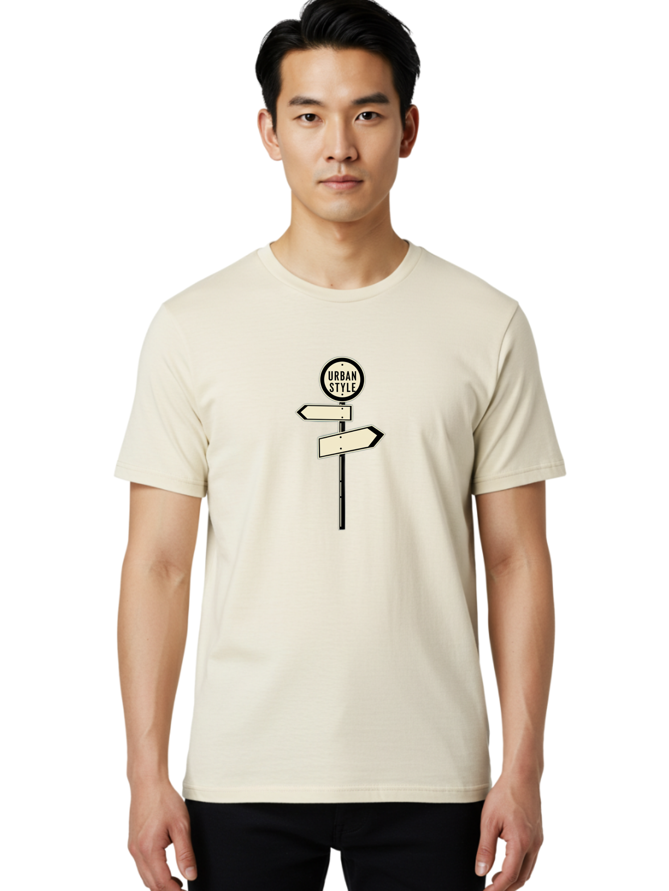 Urban-Style-1 Men'S Graphic Tee, 100% Cotton, Comfortable Casual Summer Wear, Machine Washable, Urban Style, Directional Signs, Street Signs, Blank Arrows, Navigation, Urban Fashion, Modern Design, Minimalist Style, City Navigation, Bad872 28