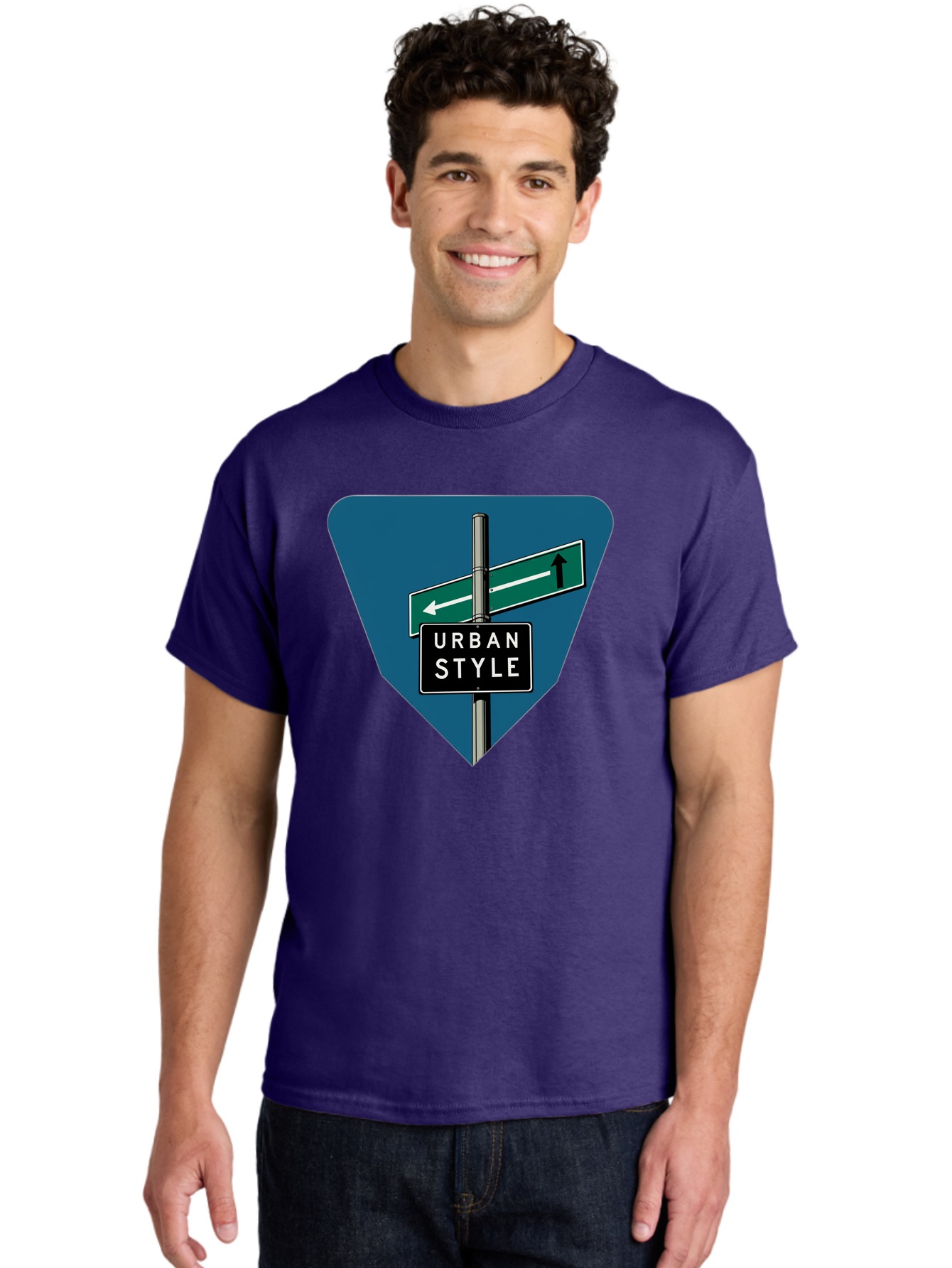 Urban-Style-2 Men'S Graphic Tee, 100% Cotton, Comfortable Casual Summer Wear, Machine Washable, Urban Style Signage, Directional Signs, City Navigation, Street Signs, Urban Direction, Urban Fashion Bad873 29