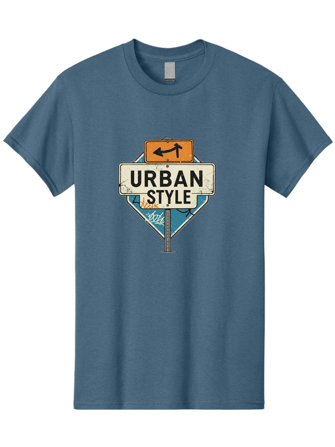 Urban-Style-3 Men'S Graphic Tee, 100% Cotton, Comfortable Casual Summer Wear, Machine Washable, Urban Style, Street Signs, Graffiti Art, Urban Culture, Street Fashion, City Life, Modern Aesthetic, Edgy Vibe, Urban Chic, Streetwear Style, Bad874 1