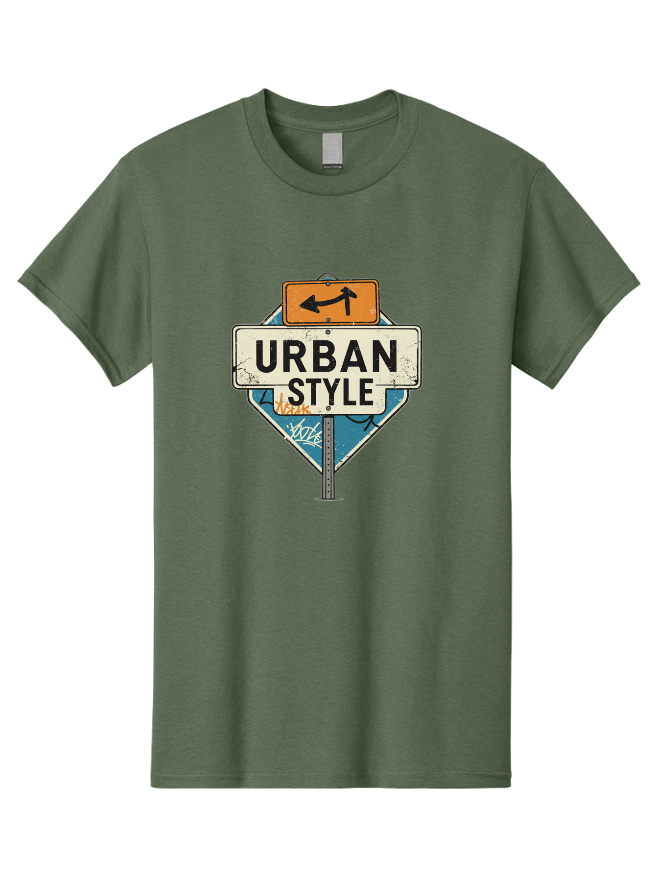 Urban-Style-3 Men'S Graphic Tee, 100% Cotton, Comfortable Casual Summer Wear, Machine Washable, Urban Style, Street Signs, Graffiti Art, Urban Culture, Street Fashion, City Life, Modern Aesthetic, Edgy Vibe, Urban Chic, Streetwear Style, Bad874 2