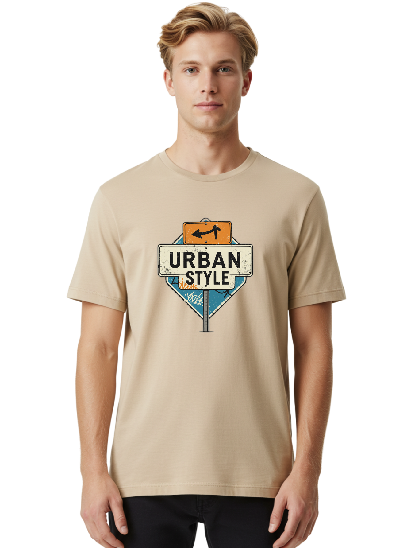 Urban-Style-3 Men'S Graphic Tee, 100% Cotton, Comfortable Casual Summer Wear, Machine Washable, Urban Style, Street Signs, Graffiti Art, Urban Culture, Street Fashion, City Life, Modern Aesthetic, Edgy Vibe, Urban Chic, Streetwear Style, Bad874 19