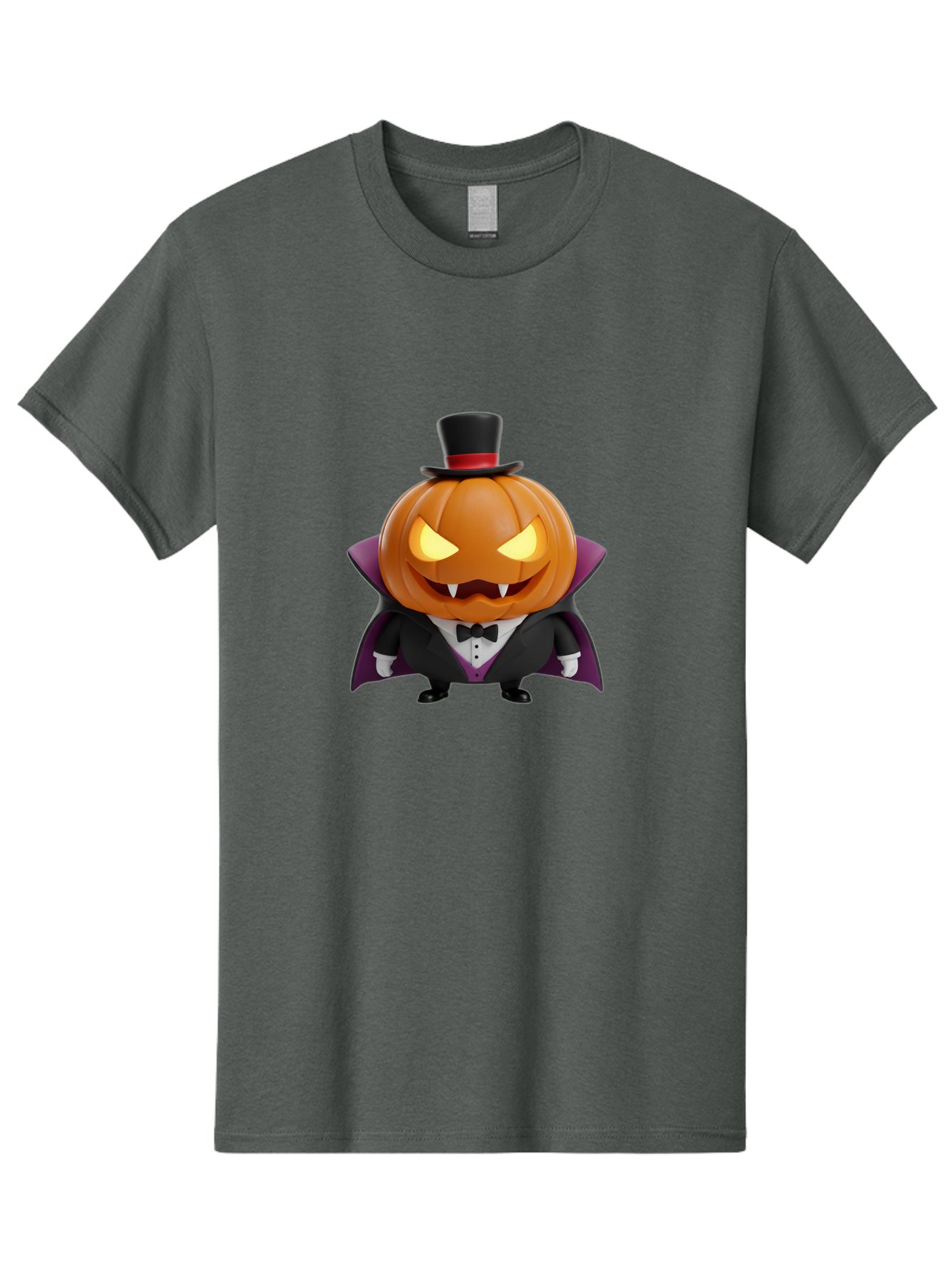 Vampire-Jack-O-Lantern Men'S Graphic Tee, 100% Cotton, Comfortable Casual Summer Wear, Machine Washable, Vampire Jack-O-Lantern, Halloween Character, Cartoon Pumpkin, Fangs, Top Hat, Tuxedo, Cape, Spooky, Halloween Decor, Autumnal Theme, Bad880 8