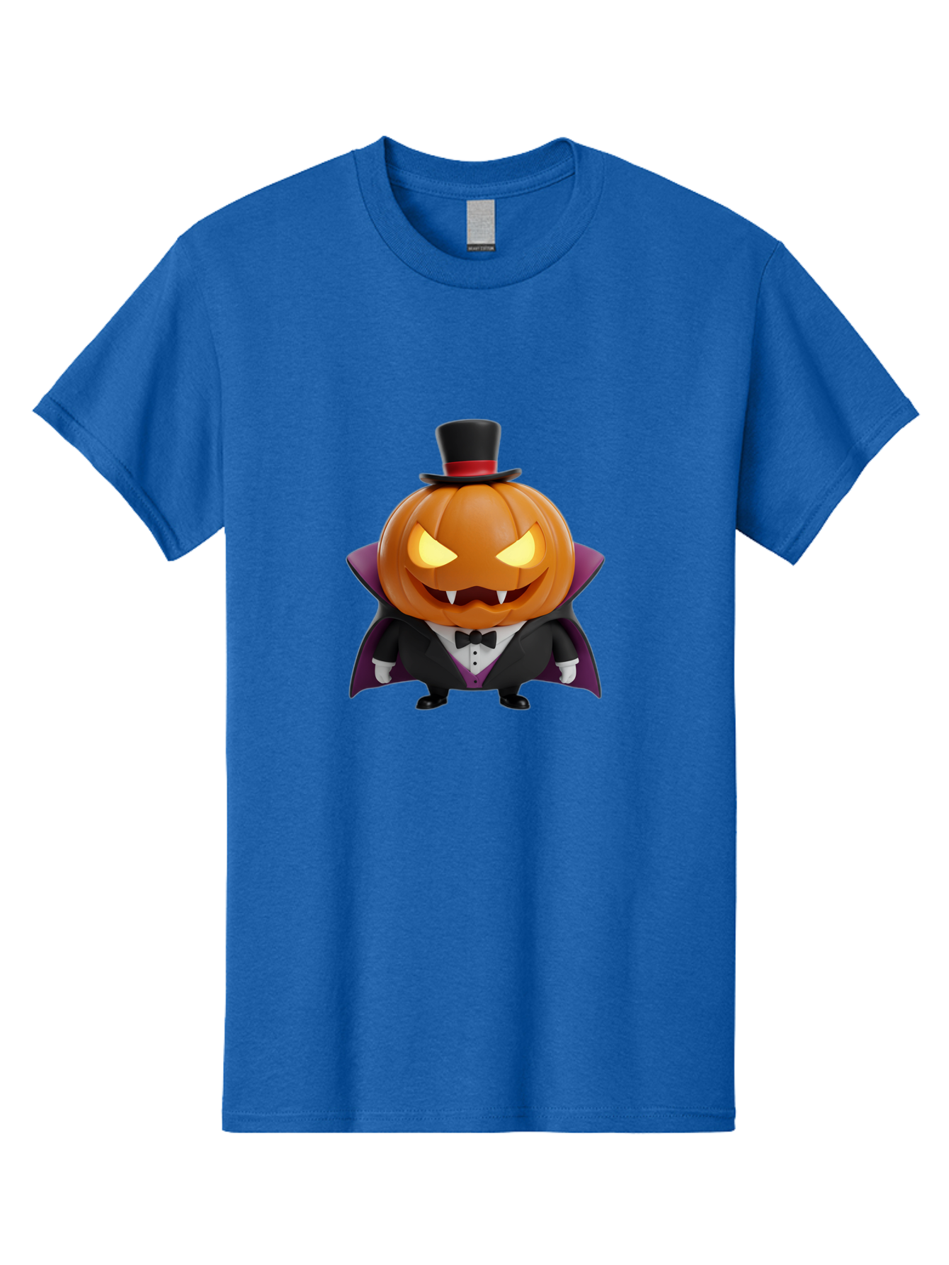 Vampire-Jack-O-Lantern Men'S Graphic Tee, 100% Cotton, Comfortable Casual Summer Wear, Machine Washable, Vampire Jack-O-Lantern, Halloween Character, Cartoon Pumpkin, Fangs, Top Hat, Tuxedo, Cape, Spooky, Halloween Decor, Autumnal Theme, Bad880 6