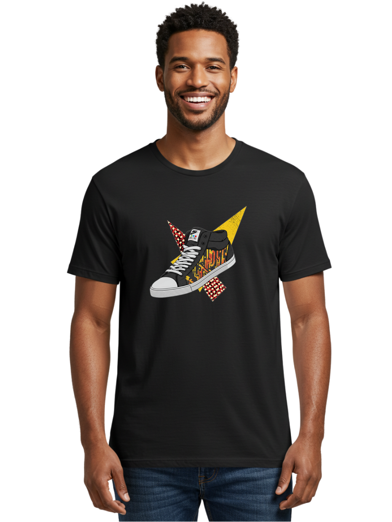 Vans Men'S Graphic Tee, 100% Cotton, Comfortable Casual Summer Wear, Machine Washable, Nike Sb Sneakers, Black And Yellow Design, White Laces, Streetwear Fashion, Skateboarding Shoes, Bold Graphics, Colorful Accents, Youth Culture Bad882 17