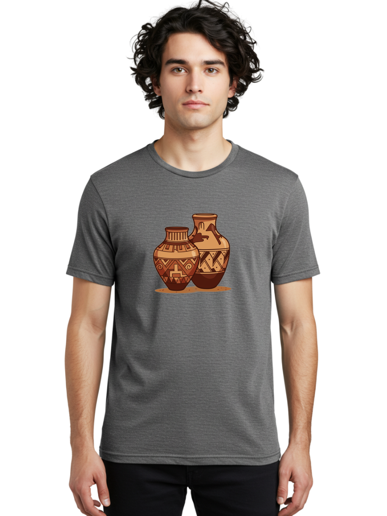 Vases Men'S Graphic Tee, 100% Cotton, Comfortable Casual Summer Wear, Machine Washable, Clay Pottery, Traditional Ceramics, Earthy Tones, Geometric Patterns, Tribal Designs, Cultural Heritage, Handmade Craftsmanship, Rustic Charm Bad885 23