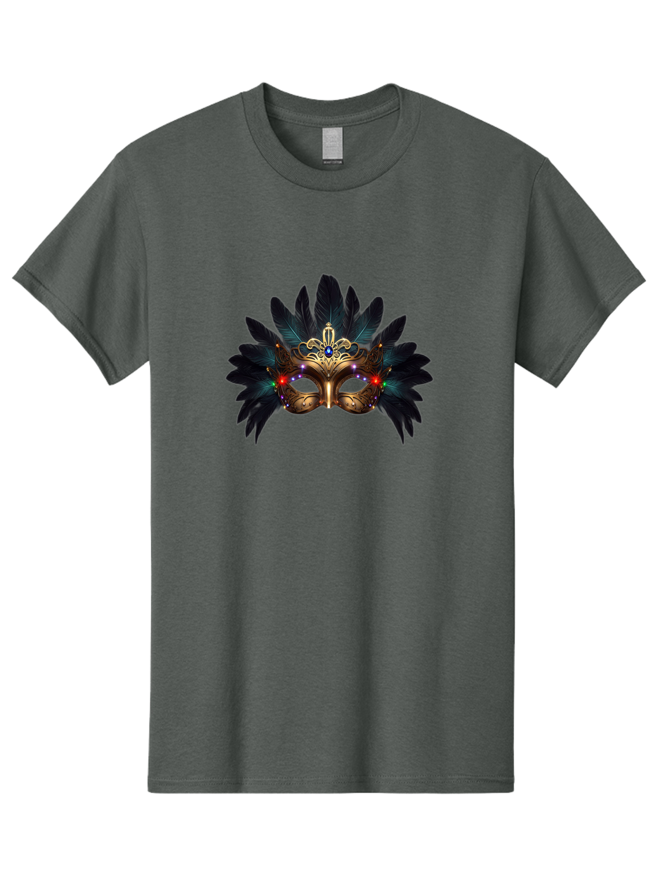 Venetian-Mask-2 Men'S Graphic Tee, 100% Cotton, Comfortable Casual Summer Wear, Machine Washable, Golden Mask, Venetian Mask, Carnival Attire, Masquerade Ball, Decorative Feathers, Gemstone Embellishments, Festive Accessories, Bad889 9