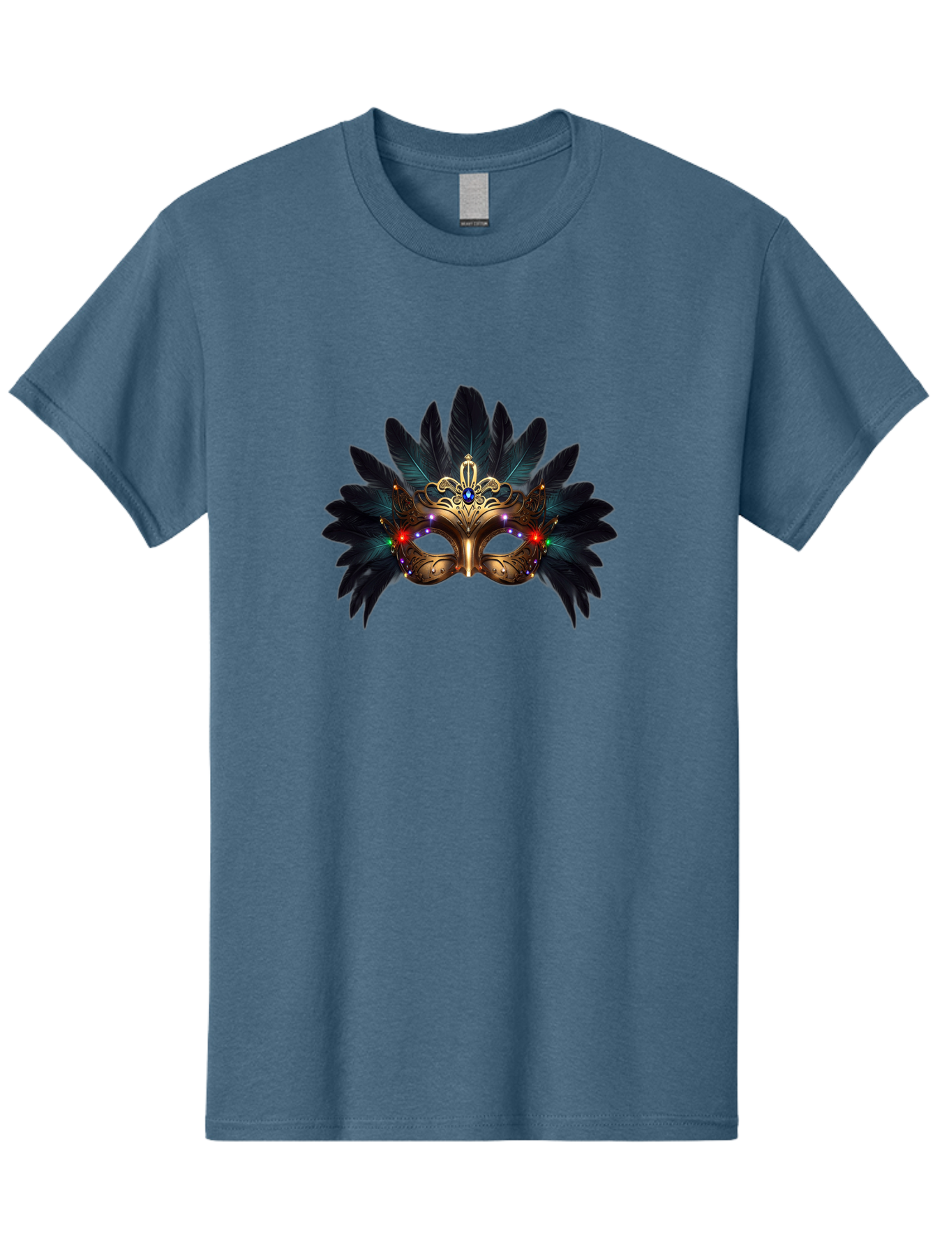 Venetian-Mask-2 Men'S Graphic Tee, 100% Cotton, Comfortable Casual Summer Wear, Machine Washable, Golden Mask, Venetian Mask, Carnival Attire, Masquerade Ball, Decorative Feathers, Gemstone Embellishments, Festive Accessories, Bad889 12