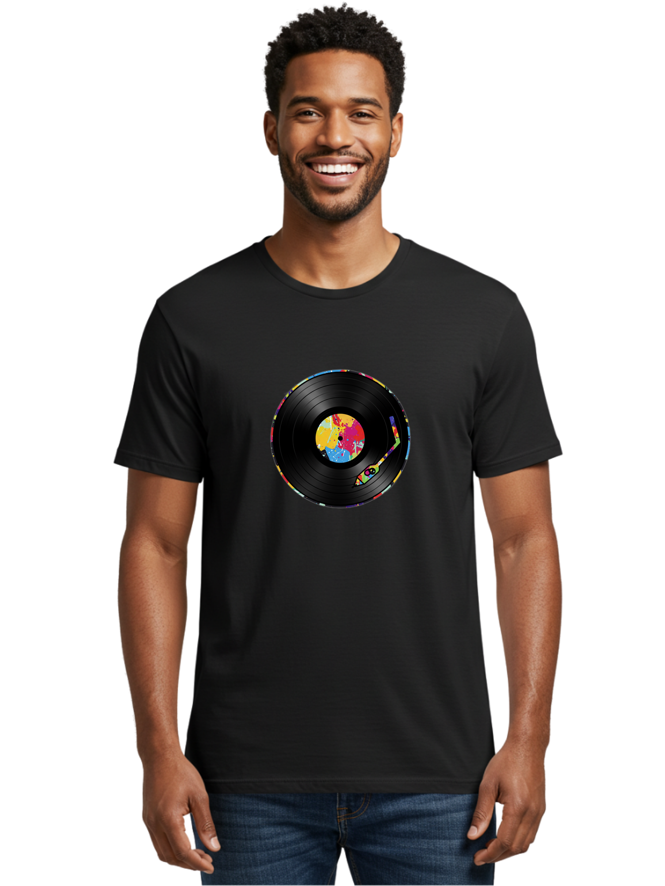 Vinyl-Record-3 Men'S Graphic Tee, 100% Cotton, Comfortable Casual Summer Wear, Machine Washable, Vinyl Record, Colorful Label, Music Art, Paint Splatter Design, Album Cover, Music Lover, Retro Vibe, Record Collector Bad898 18