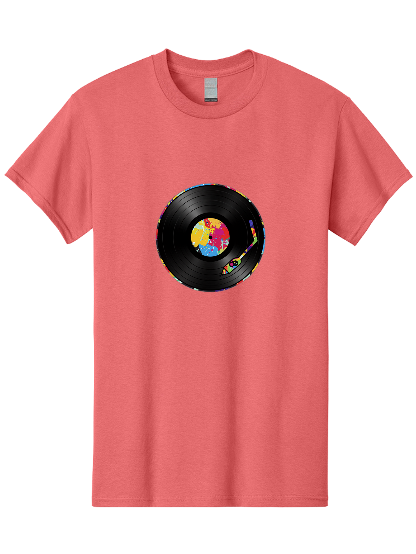 Vinyl-Record-3 Men'S Graphic Tee, 100% Cotton, Comfortable Casual Summer Wear, Machine Washable, Vinyl Record, Colorful Label, Music Art, Paint Splatter Design, Album Cover, Music Lover, Retro Vibe, Record Collector Bad898 12