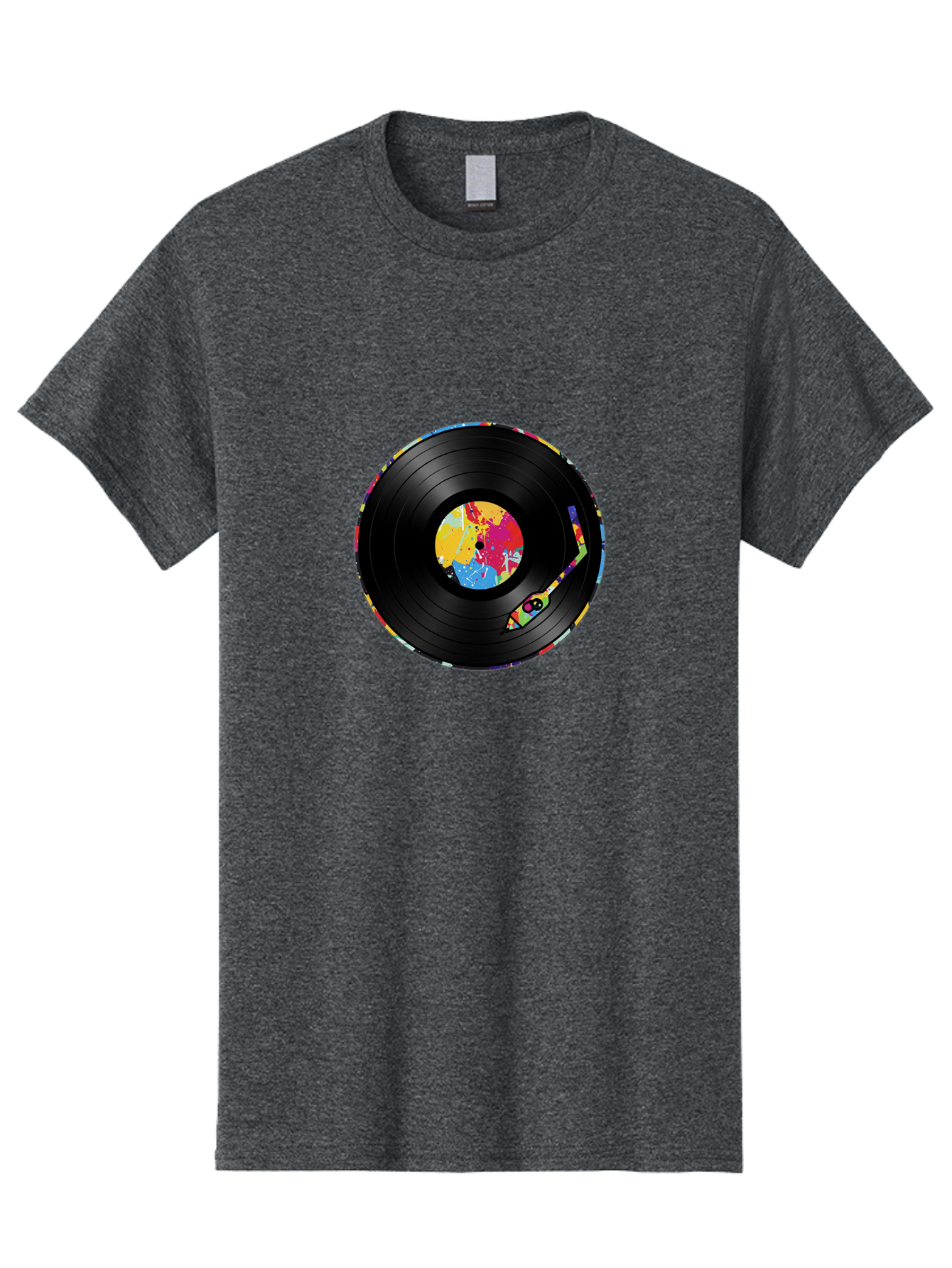 Vinyl-Record-3 Men'S Graphic Tee, 100% Cotton, Comfortable Casual Summer Wear, Machine Washable, Vinyl Record, Colorful Label, Music Art, Paint Splatter Design, Album Cover, Music Lover, Retro Vibe, Record Collector Bad898 5