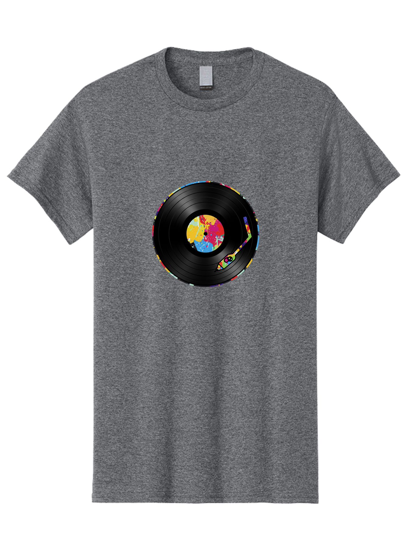 Vinyl-Record-3 Men'S Graphic Tee, 100% Cotton, Comfortable Casual Summer Wear, Machine Washable, Vinyl Record, Colorful Label, Music Art, Paint Splatter Design, Album Cover, Music Lover, Retro Vibe, Record Collector Bad898 7