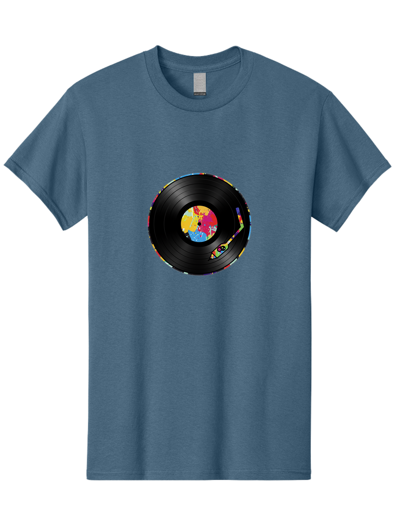 Vinyl-Record-3 Men'S Graphic Tee, 100% Cotton, Comfortable Casual Summer Wear, Machine Washable, Vinyl Record, Colorful Label, Music Art, Paint Splatter Design, Album Cover, Music Lover, Retro Vibe, Record Collector Bad898 8