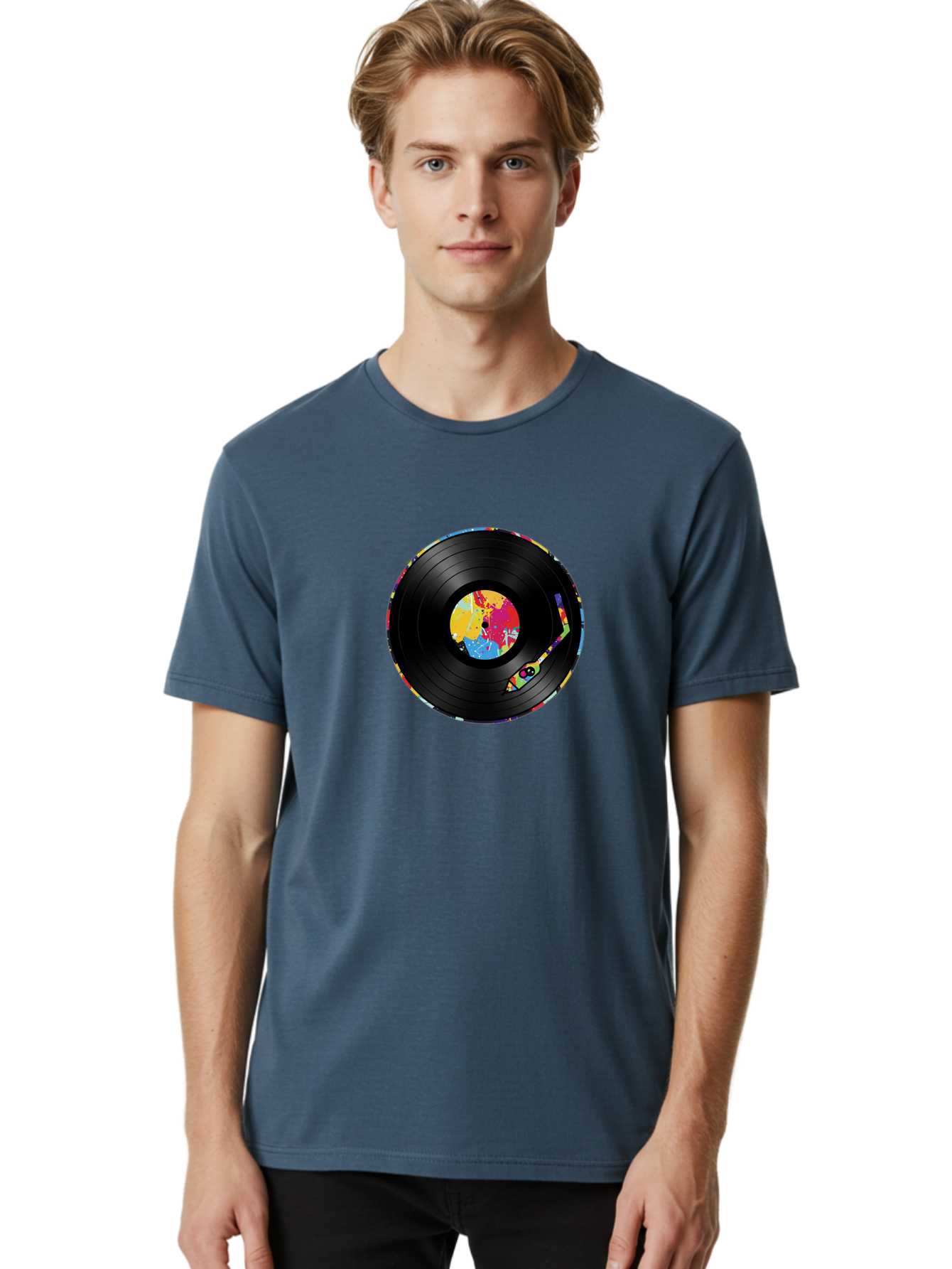 Vinyl-Record-3 Men'S Graphic Tee, 100% Cotton, Comfortable Casual Summer Wear, Machine Washable, Vinyl Record, Colorful Label, Music Art, Paint Splatter Design, Album Cover, Music Lover, Retro Vibe, Record Collector Bad898 23