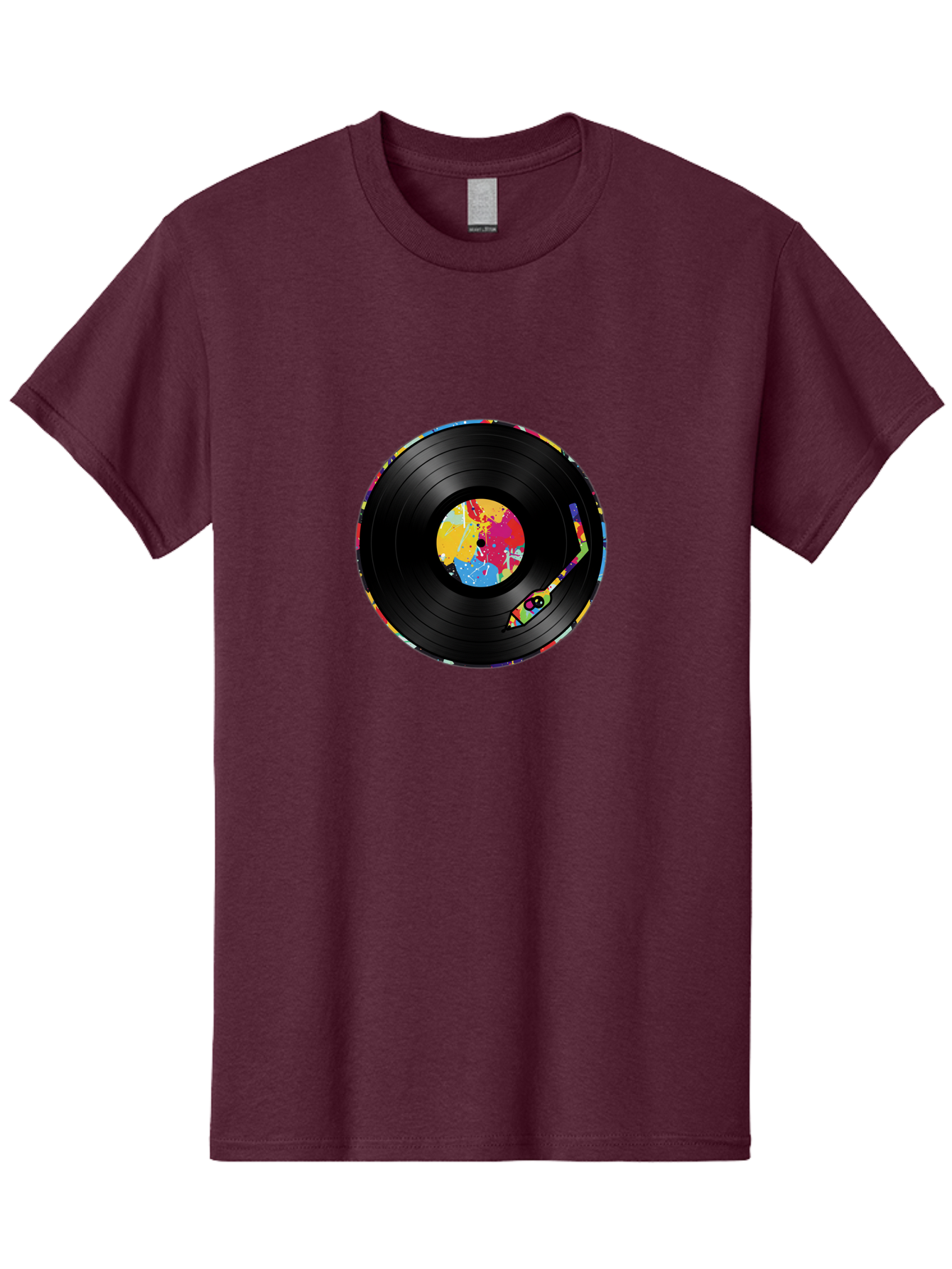 Vinyl-Record-3 Men'S Graphic Tee, 100% Cotton, Comfortable Casual Summer Wear, Machine Washable, Vinyl Record, Colorful Label, Music Art, Paint Splatter Design, Album Cover, Music Lover, Retro Vibe, Record Collector Bad898 9