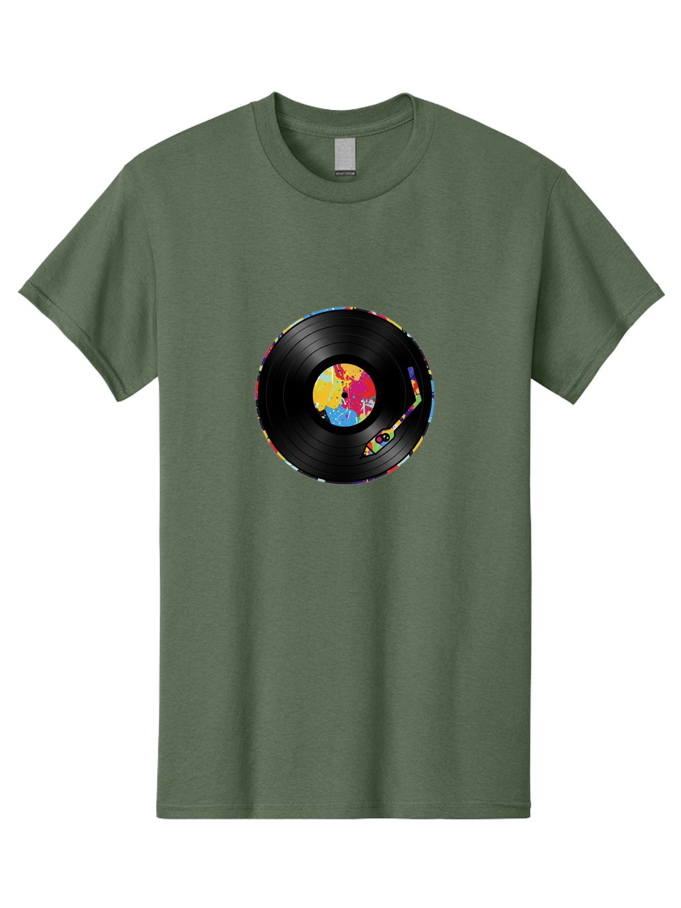 Vinyl-Record-3 Men'S Graphic Tee, 100% Cotton, Comfortable Casual Summer Wear, Machine Washable, Vinyl Record, Colorful Label, Music Art, Paint Splatter Design, Album Cover, Music Lover, Retro Vibe, Record Collector Bad898 4