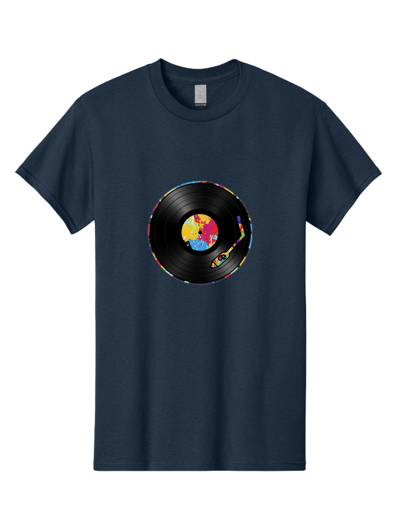 Vinyl-Record-3 Men'S Graphic Tee, 100% Cotton, Comfortable Casual Summer Wear, Machine Washable, Vinyl Record, Colorful Label, Music Art, Paint Splatter Design, Album Cover, Music Lover, Retro Vibe, Record Collector Bad898 15