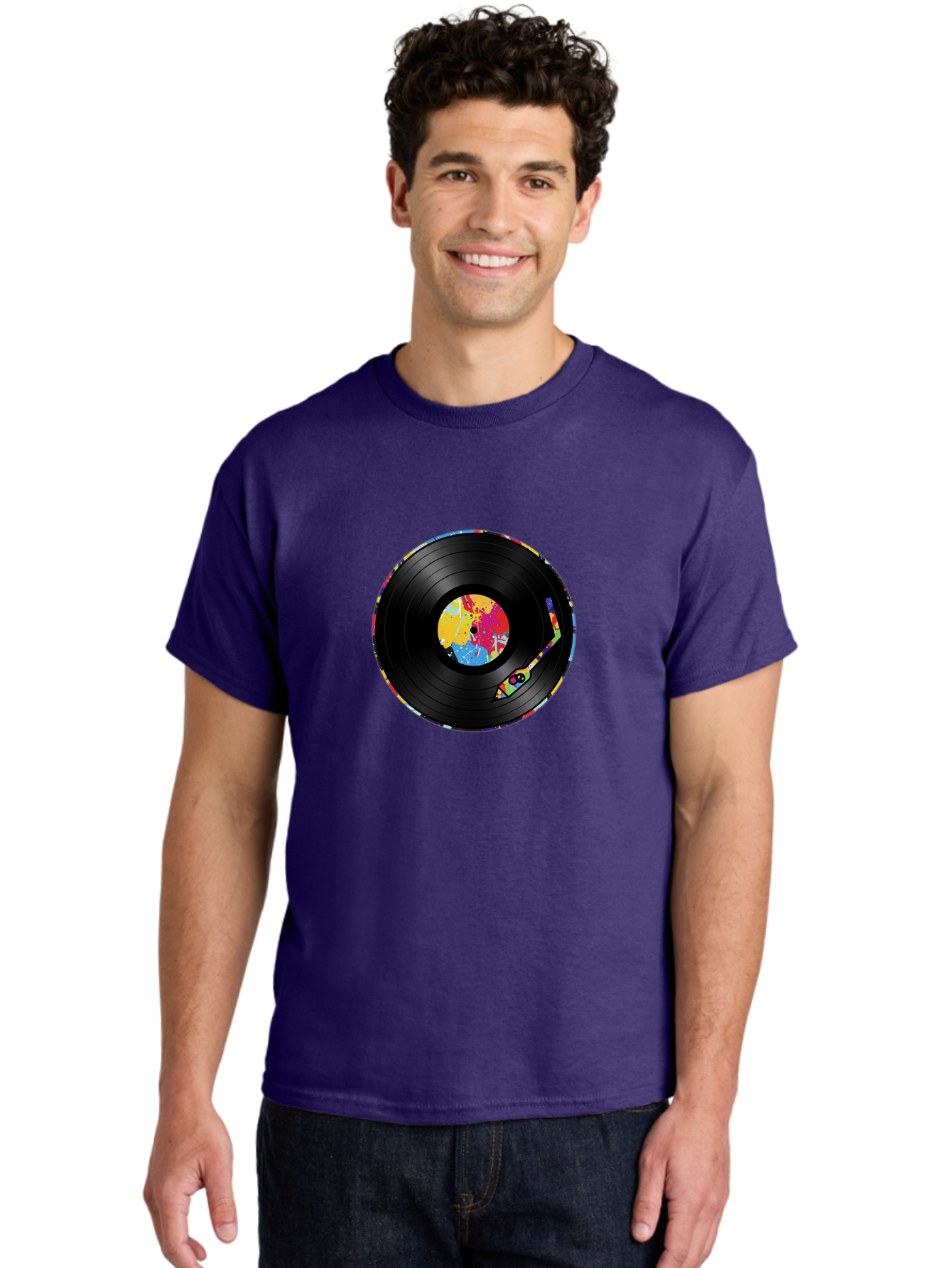 Vinyl-Record-3 Men'S Graphic Tee, 100% Cotton, Comfortable Casual Summer Wear, Machine Washable, Vinyl Record, Colorful Label, Music Art, Paint Splatter Design, Album Cover, Music Lover, Retro Vibe, Record Collector Bad898 21