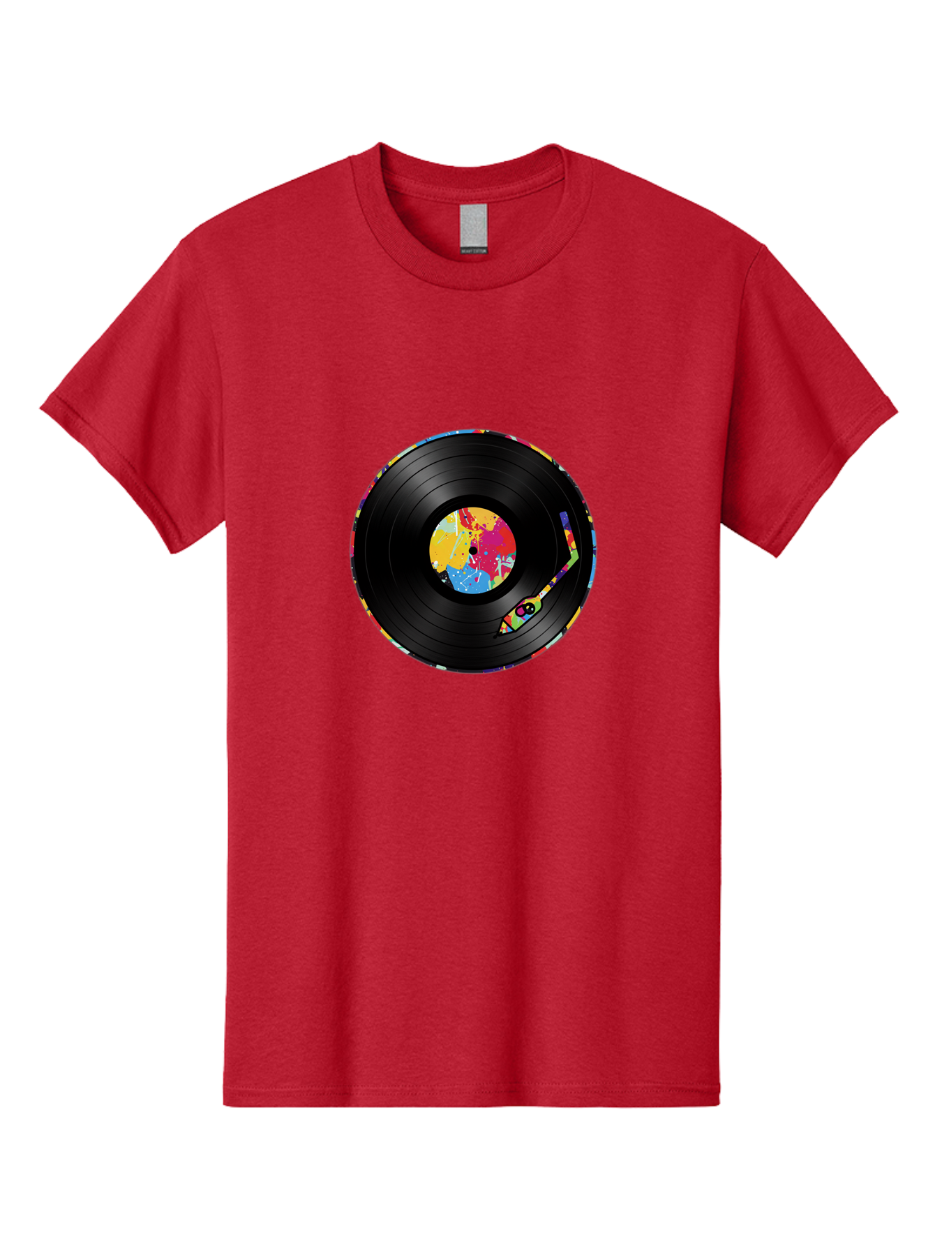 Vinyl-Record-3 Men'S Graphic Tee, 100% Cotton, Comfortable Casual Summer Wear, Machine Washable, Vinyl Record, Colorful Label, Music Art, Paint Splatter Design, Album Cover, Music Lover, Retro Vibe, Record Collector Bad898 1