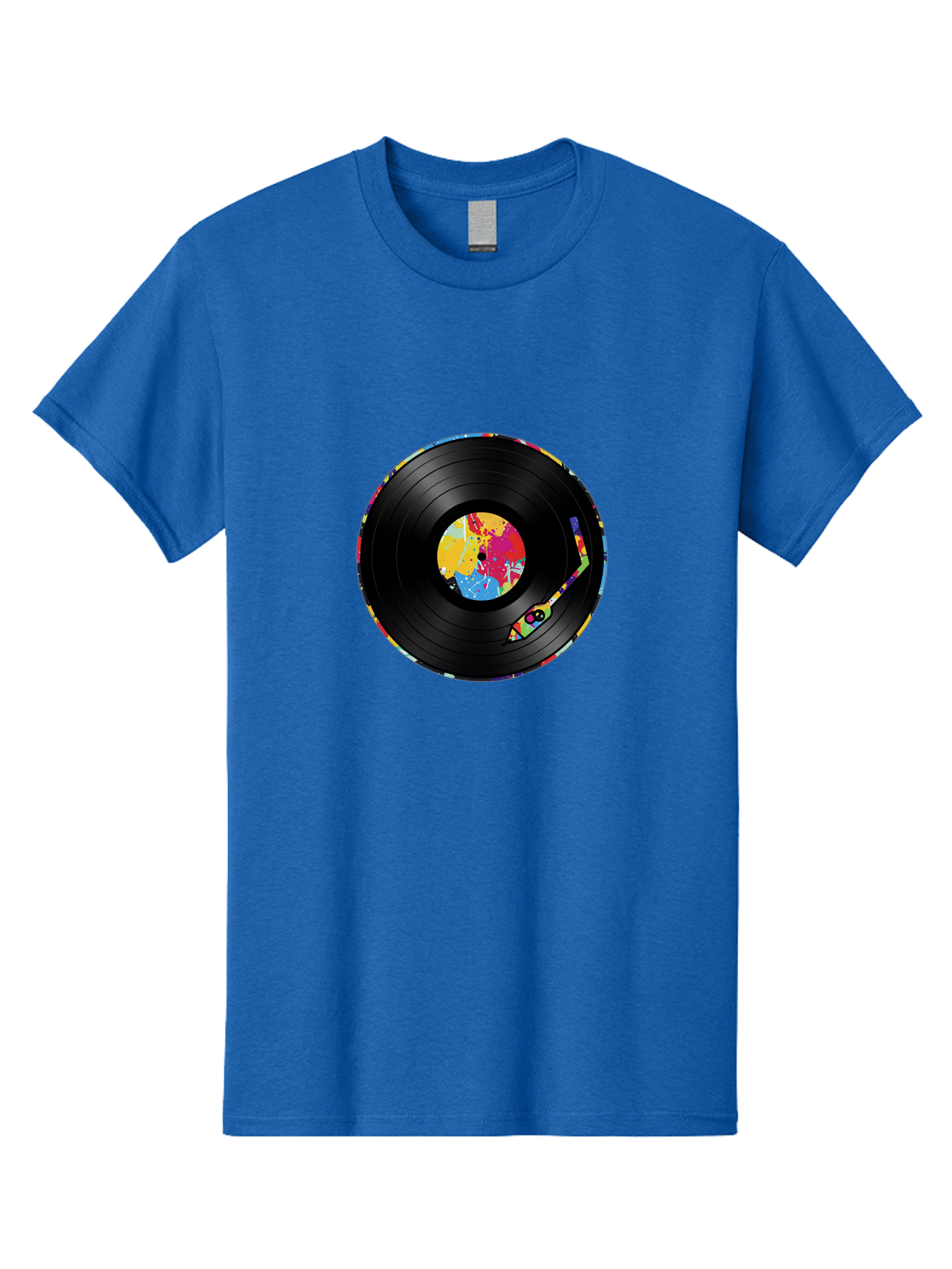 Vinyl-Record-3 Men'S Graphic Tee, 100% Cotton, Comfortable Casual Summer Wear, Machine Washable, Vinyl Record, Colorful Label, Music Art, Paint Splatter Design, Album Cover, Music Lover, Retro Vibe, Record Collector Bad898 2