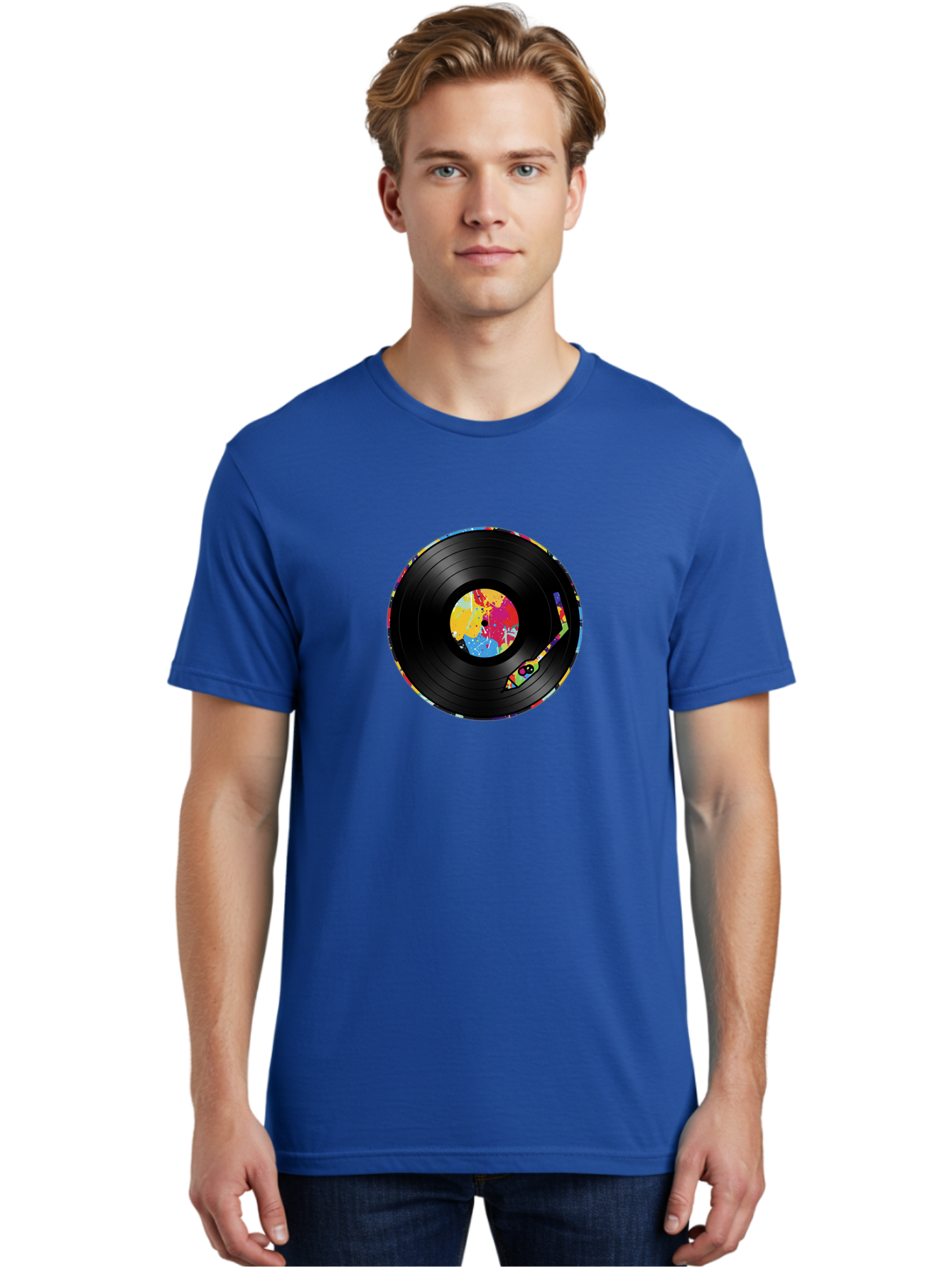 Vinyl-Record-3 Men'S Graphic Tee, 100% Cotton, Comfortable Casual Summer Wear, Machine Washable, Vinyl Record, Colorful Label, Music Art, Paint Splatter Design, Album Cover, Music Lover, Retro Vibe, Record Collector Bad898 17