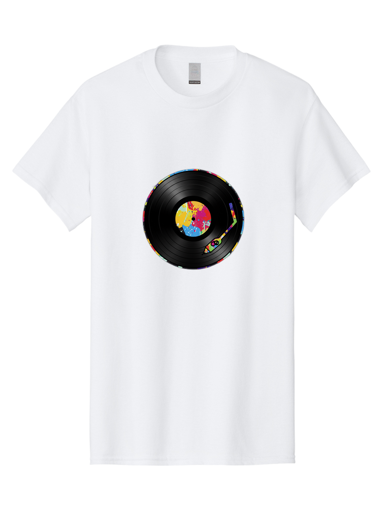 Vinyl-Record-3 Men'S Graphic Tee, 100% Cotton, Comfortable Casual Summer Wear, Machine Washable, Vinyl Record, Colorful Label, Music Art, Paint Splatter Design, Album Cover, Music Lover, Retro Vibe, Record Collector Bad898 14