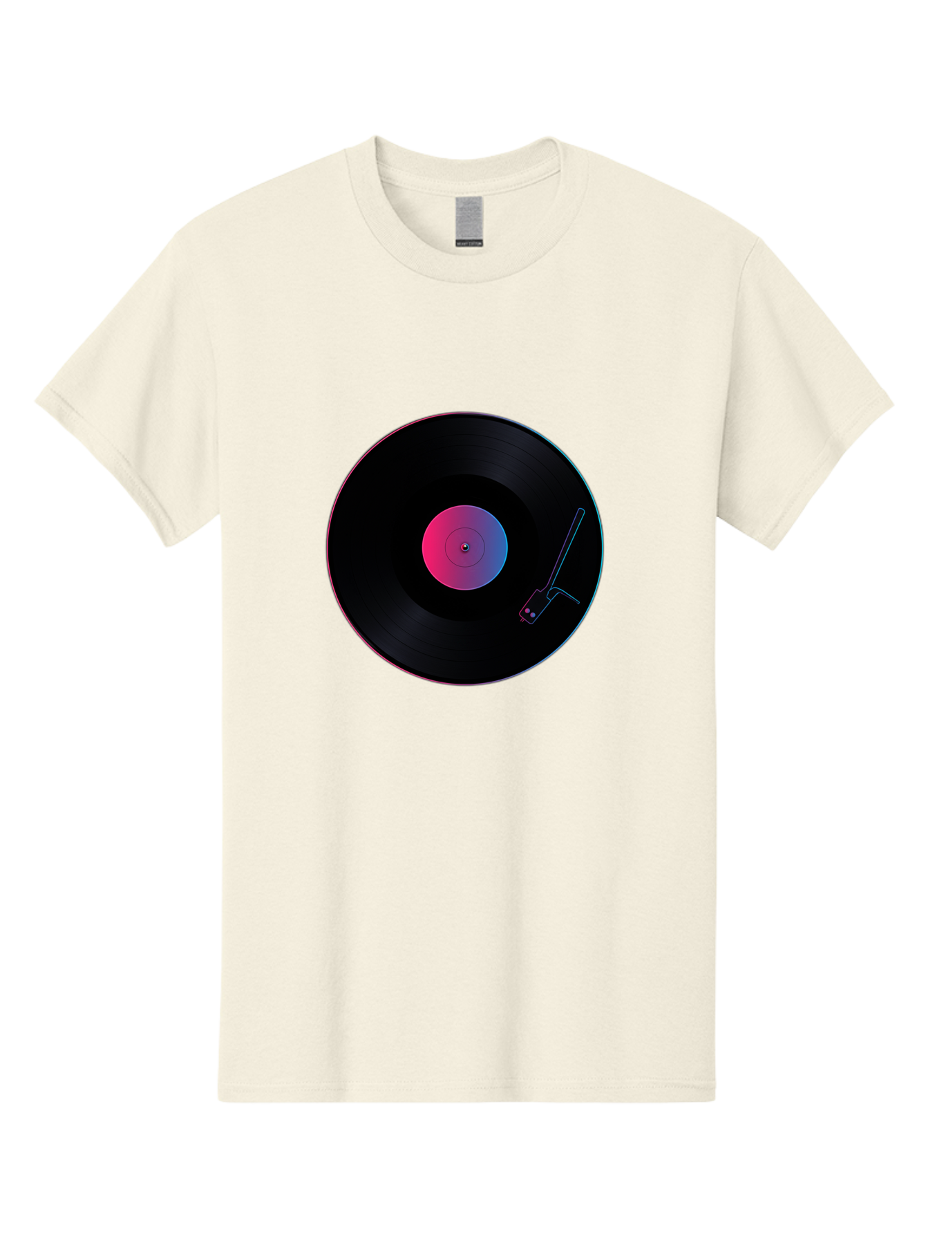 Vinyl-Record-Player Men'S Graphic Tee, 100% Cotton, Comfortable Casual Summer Wear, Machine Washable, Vinyl Record, Record Player, Music Lover, Dj Culture, Retro Vibe, Black Vinyl, Neon Glow, Music Nostalgia, Vinyl Collection, Turntable Art Bad903 13