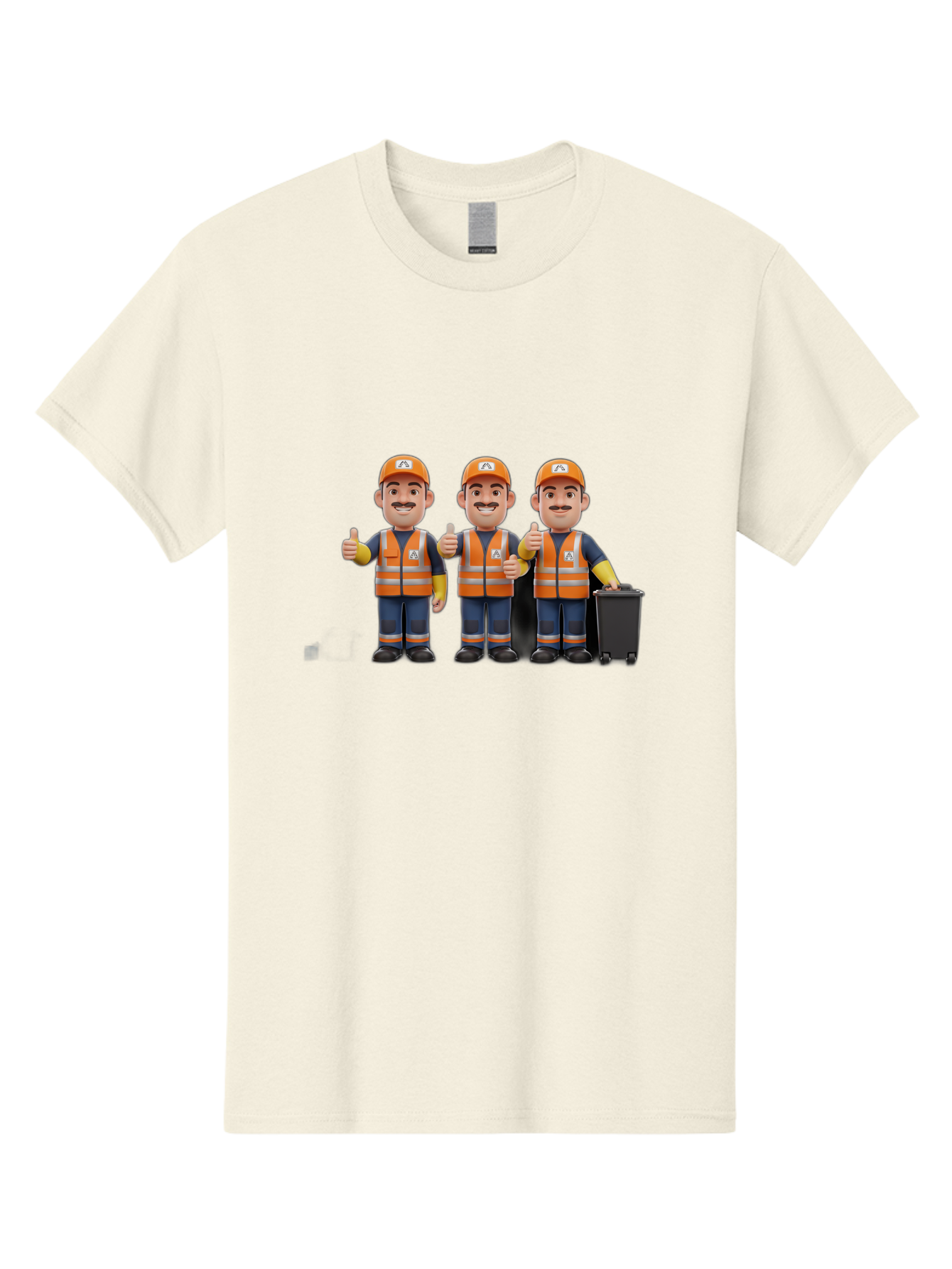 Waste-Management-Workers Men'S Graphic Tee, 100% Cotton, Comfortable Casual Summer Wear, Machine Washable, 3D Illustration, Waste Management Workers, Thumbs Up, Orange Safety Vests, Black Trash Bin, Customer Satisfaction, Bad908 13