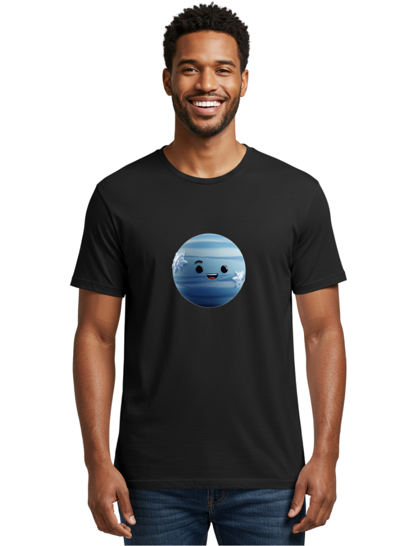 Water-Emoji Men'S Graphic Tee, 100% Cotton, Comfortable Casual Summer Wear, Machine Washable, Blue Water Droplet, Smiling Face, Cartoon Character, Cute Emoji, Playful Design, Fun Illustration, Smiling Water, Water Symbol Bad909 22