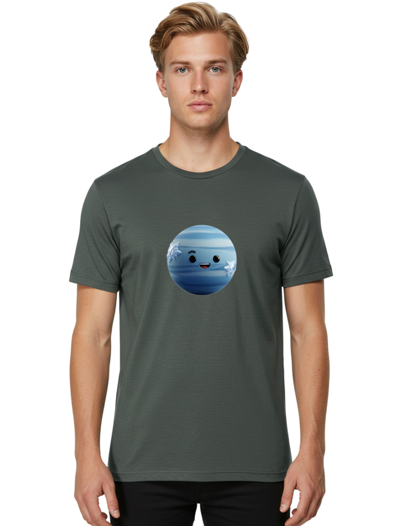 Water-Emoji Men'S Graphic Tee, 100% Cotton, Comfortable Casual Summer Wear, Machine Washable, Blue Water Droplet, Smiling Face, Cartoon Character, Cute Emoji, Playful Design, Fun Illustration, Smiling Water, Water Symbol Bad909 17
