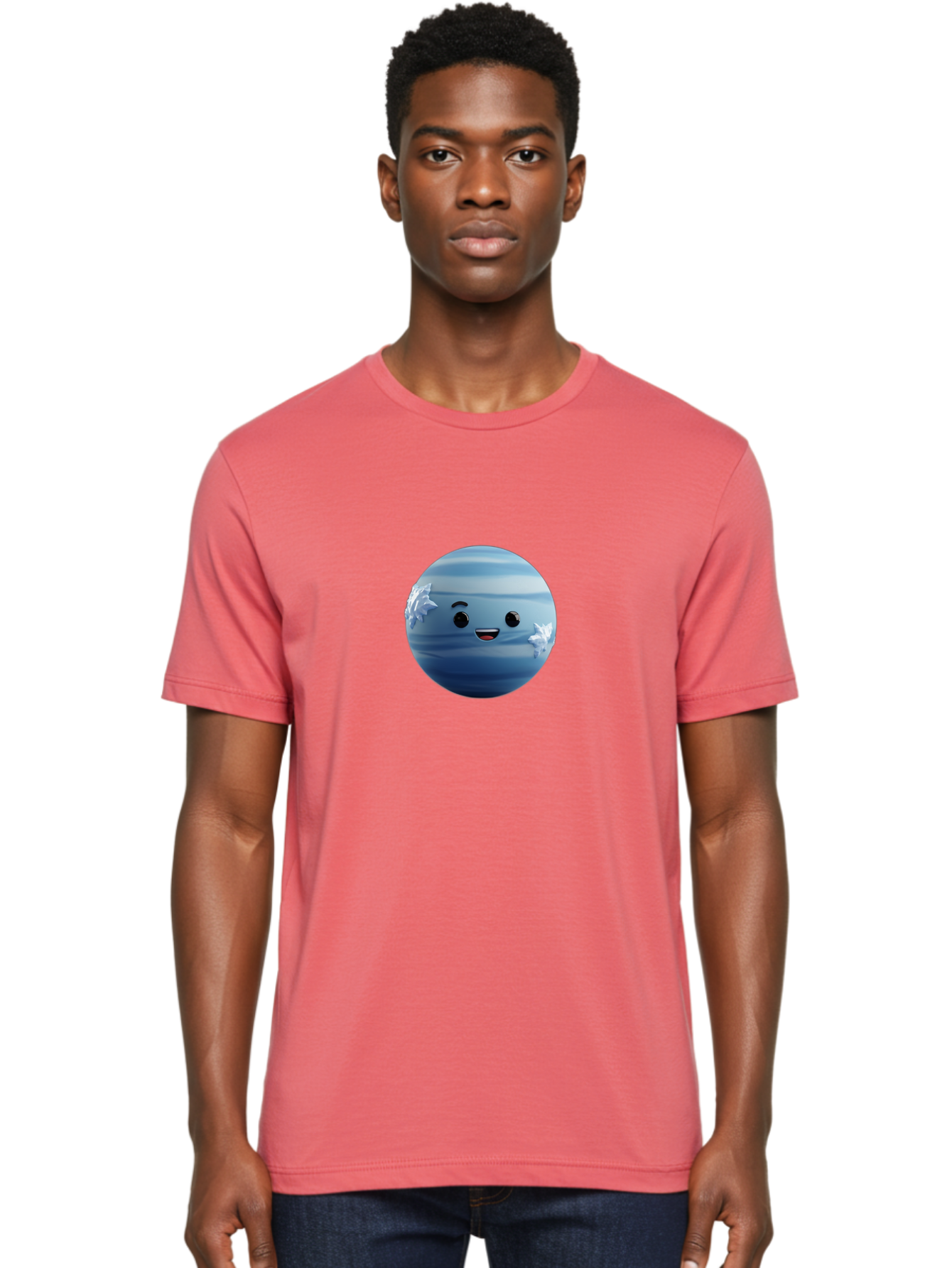 Water-Emoji Men'S Graphic Tee, 100% Cotton, Comfortable Casual Summer Wear, Machine Washable, Blue Water Droplet, Smiling Face, Cartoon Character, Cute Emoji, Playful Design, Fun Illustration, Smiling Water, Water Symbol Bad909 30