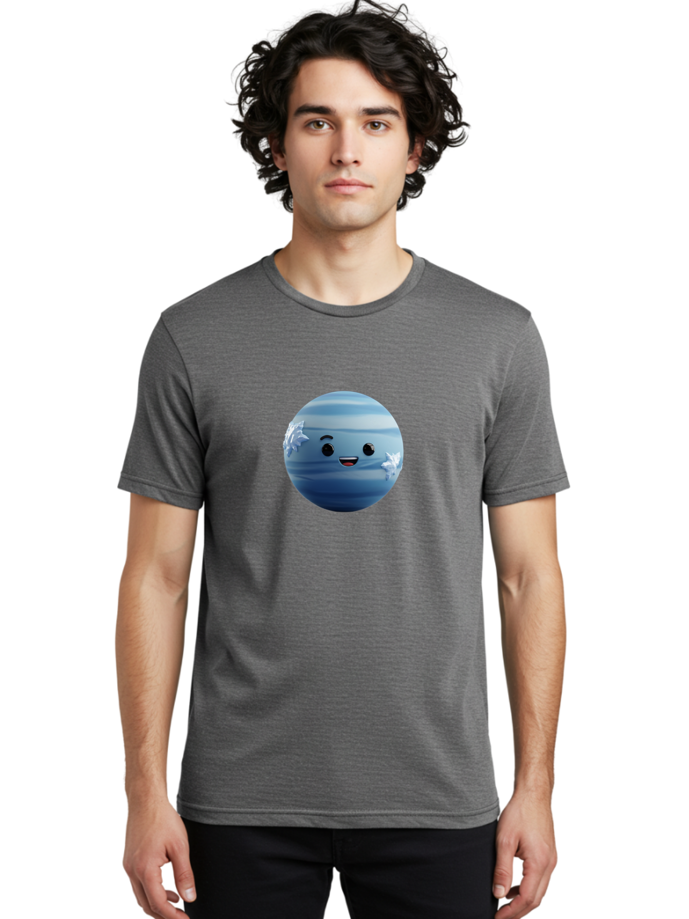 Water-Emoji Men'S Graphic Tee, 100% Cotton, Comfortable Casual Summer Wear, Machine Washable, Blue Water Droplet, Smiling Face, Cartoon Character, Cute Emoji, Playful Design, Fun Illustration, Smiling Water, Water Symbol Bad909 27