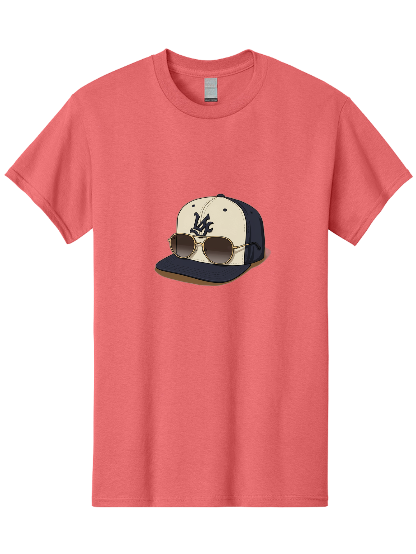 Wfc-Baseball-Cap Men'S Graphic Tee, 100% Cotton, Comfortable Casual Summer Wear, Machine Washable, Baseball Cap, Sunglasses, Gold Frames, Dark Lenses, Navy Blue, White Cap, Vc Logo, Stylish Accessories, Trendy Fashion, Casual Wear Bad911 6
