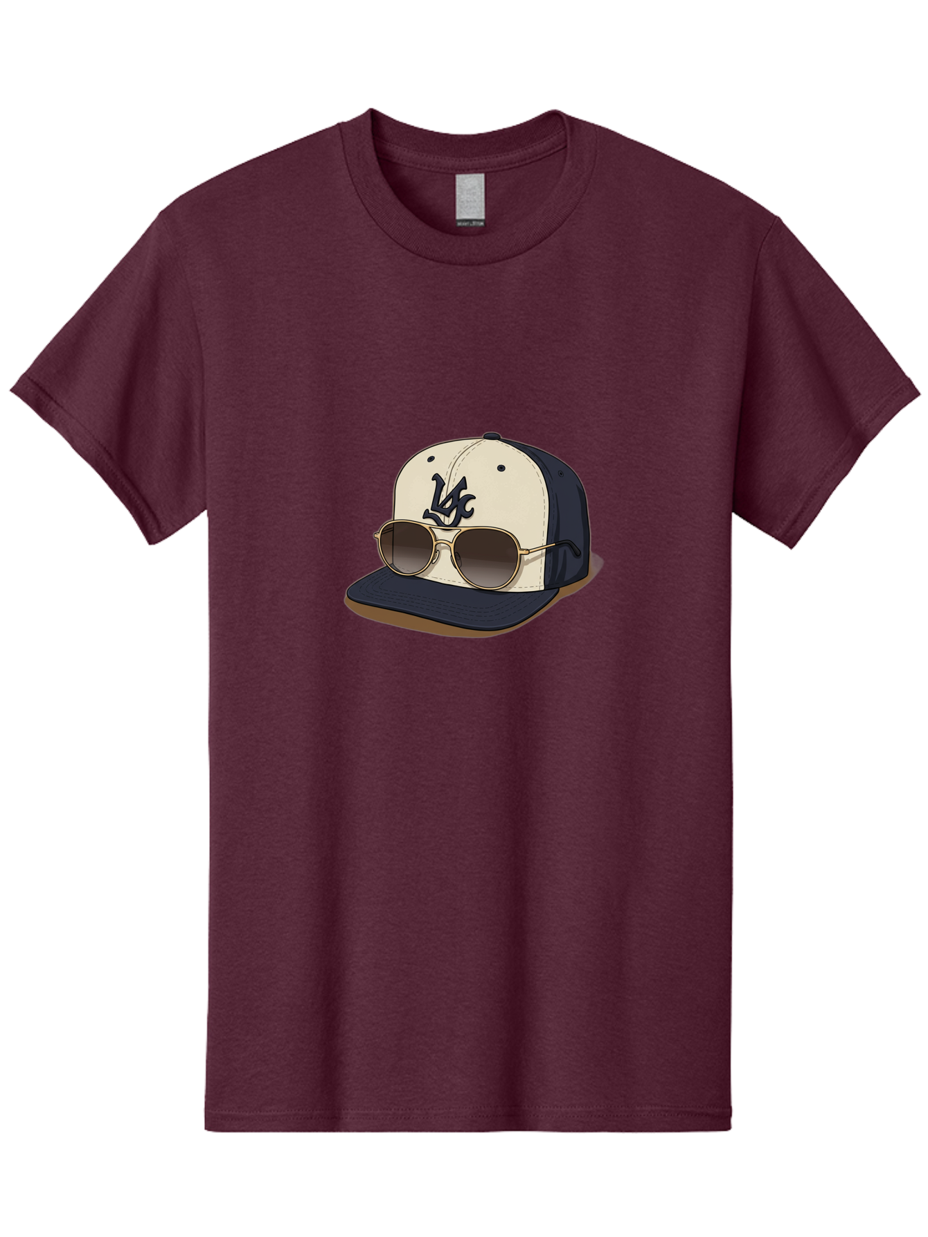 Wfc-Baseball-Cap Men'S Graphic Tee, 100% Cotton, Comfortable Casual Summer Wear, Machine Washable, Baseball Cap, Sunglasses, Gold Frames, Dark Lenses, Navy Blue, White Cap, Vc Logo, Stylish Accessories, Trendy Fashion, Casual Wear Bad911 7