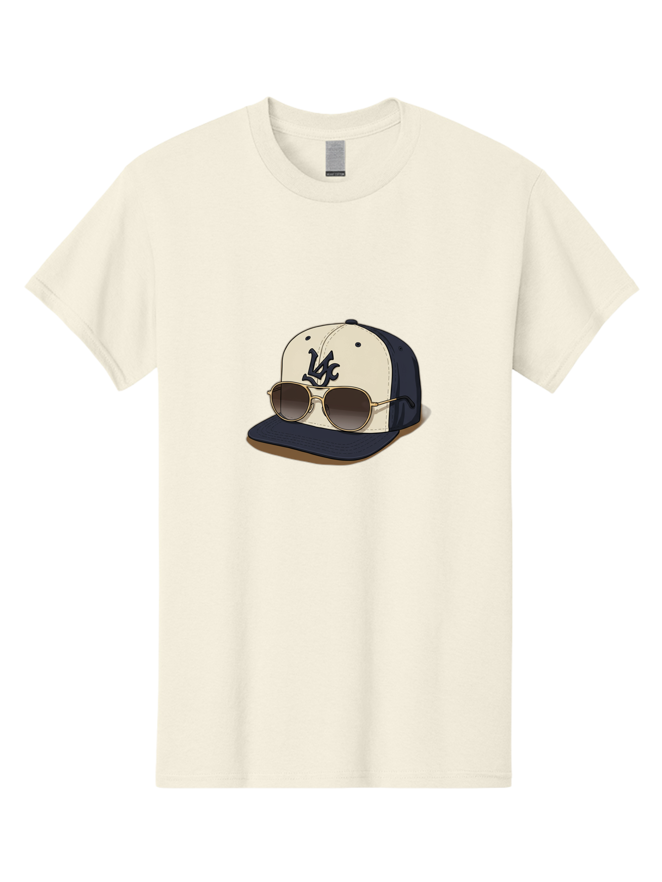 Wfc-Baseball-Cap Men'S Graphic Tee, 100% Cotton, Comfortable Casual Summer Wear, Machine Washable, Baseball Cap, Sunglasses, Gold Frames, Dark Lenses, Navy Blue, White Cap, Vc Logo, Stylish Accessories, Trendy Fashion, Casual Wear Bad911 15