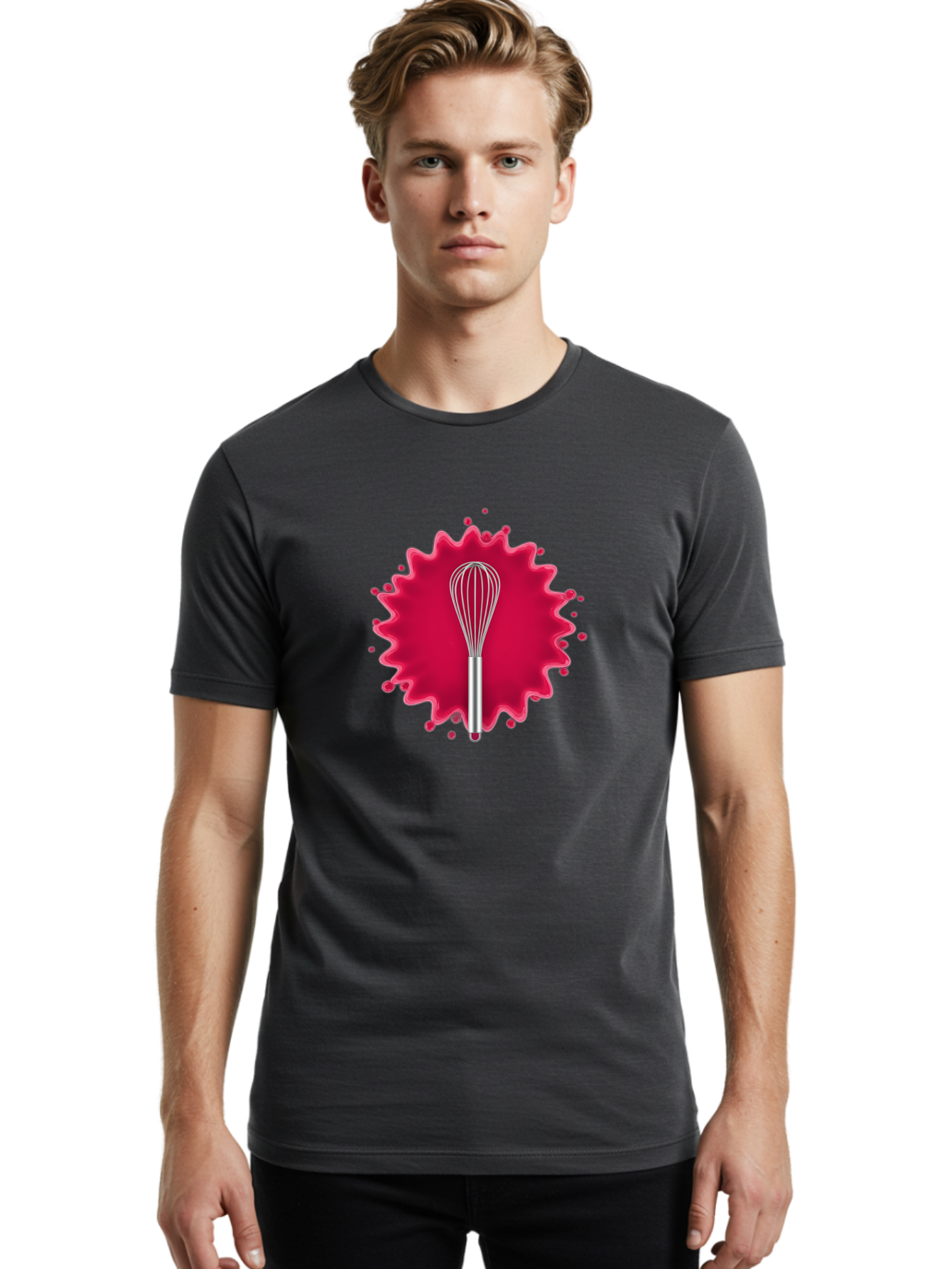 Whisk-1 Men'S Graphic Tee, 100% Cotton, Comfortable Casual Summer Wear, Machine Washable, Cooking Utensil, Kitchen Tool, Stainless Steel Whisk, Mixing, Blending, Recipe, Baking, Sweet Treats, Culinary, Cooking Essentials Bad912 30