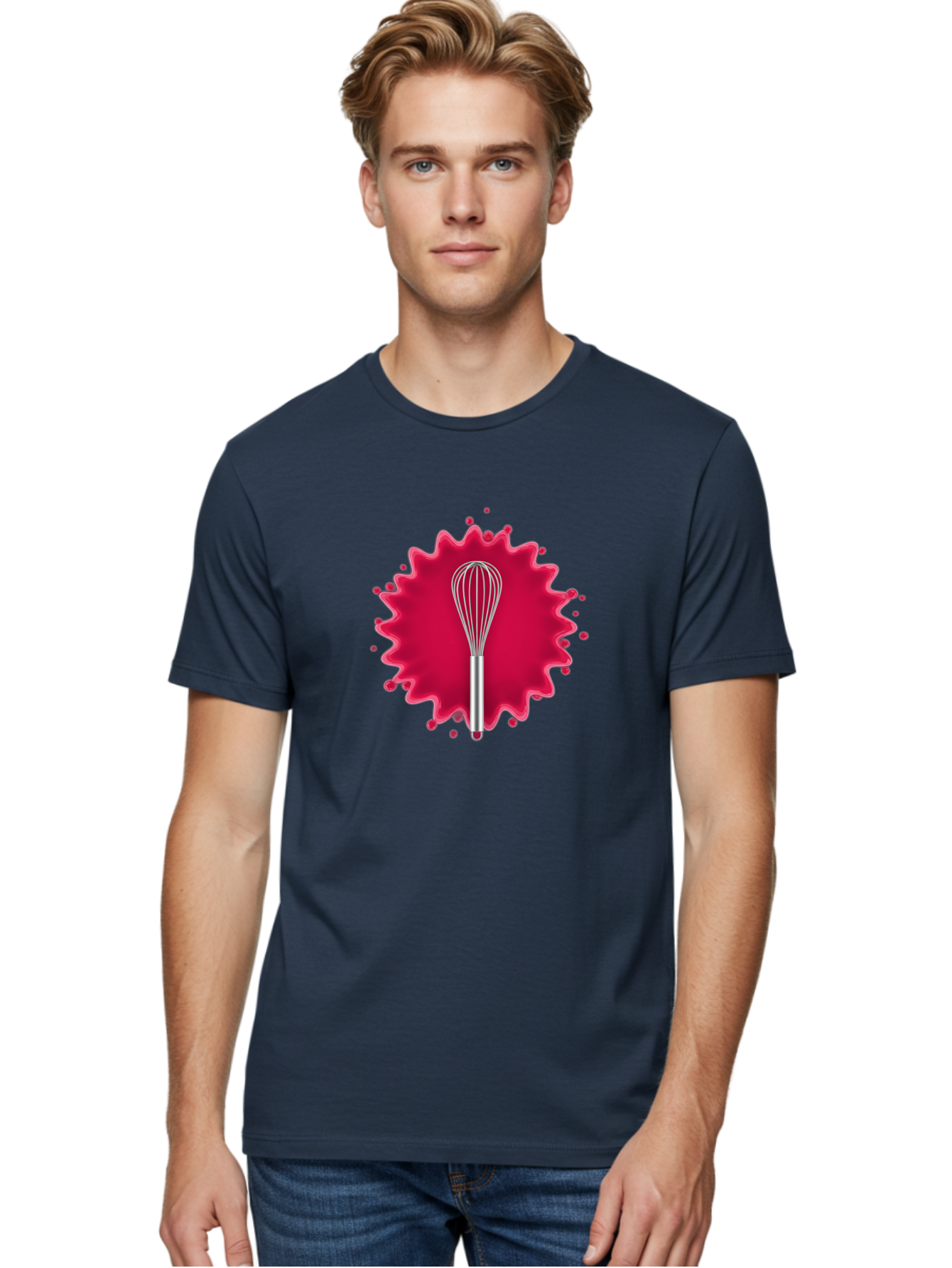 Whisk-1 Men'S Graphic Tee, 100% Cotton, Comfortable Casual Summer Wear, Machine Washable, Cooking Utensil, Kitchen Tool, Stainless Steel Whisk, Mixing, Blending, Recipe, Baking, Sweet Treats, Culinary, Cooking Essentials Bad912 20