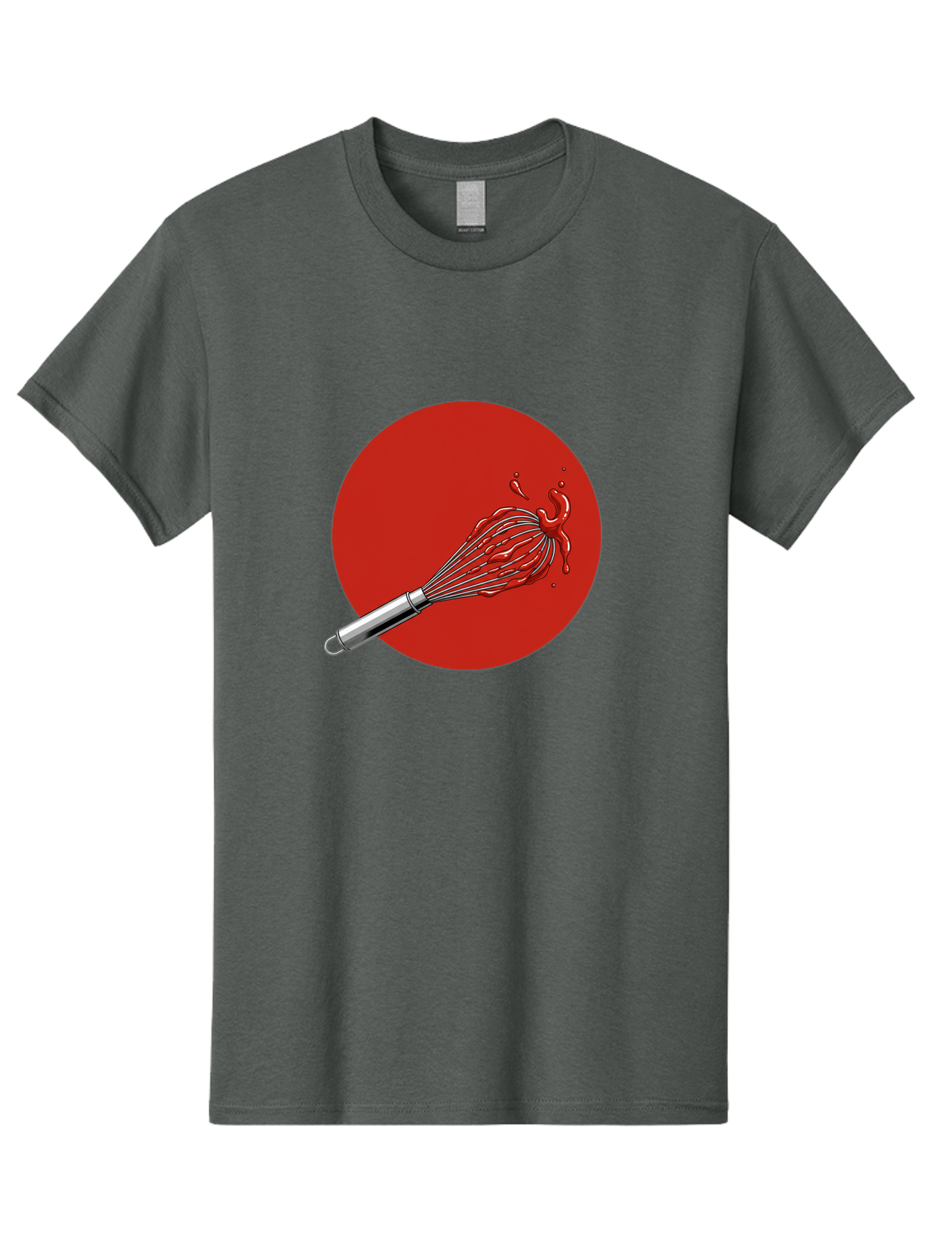 Whisk Men'S Graphic Tee, 100% Cotton, Comfortable Casual Summer Wear, Machine Washable, Kitchen Utensil, Silver Whisk, Cooking Tool, Red Sauce Splatter, Splattered Liquid, Messy Kitchen, Culinary Art Bad913 4