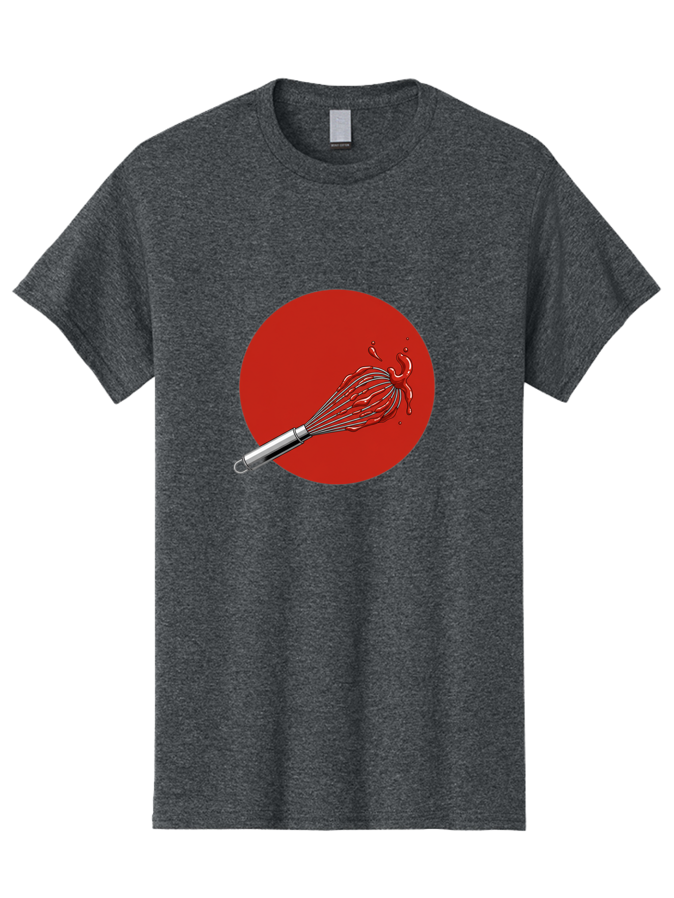 Whisk Men'S Graphic Tee, 100% Cotton, Comfortable Casual Summer Wear, Machine Washable, Kitchen Utensil, Silver Whisk, Cooking Tool, Red Sauce Splatter, Splattered Liquid, Messy Kitchen, Culinary Art Bad913 13
