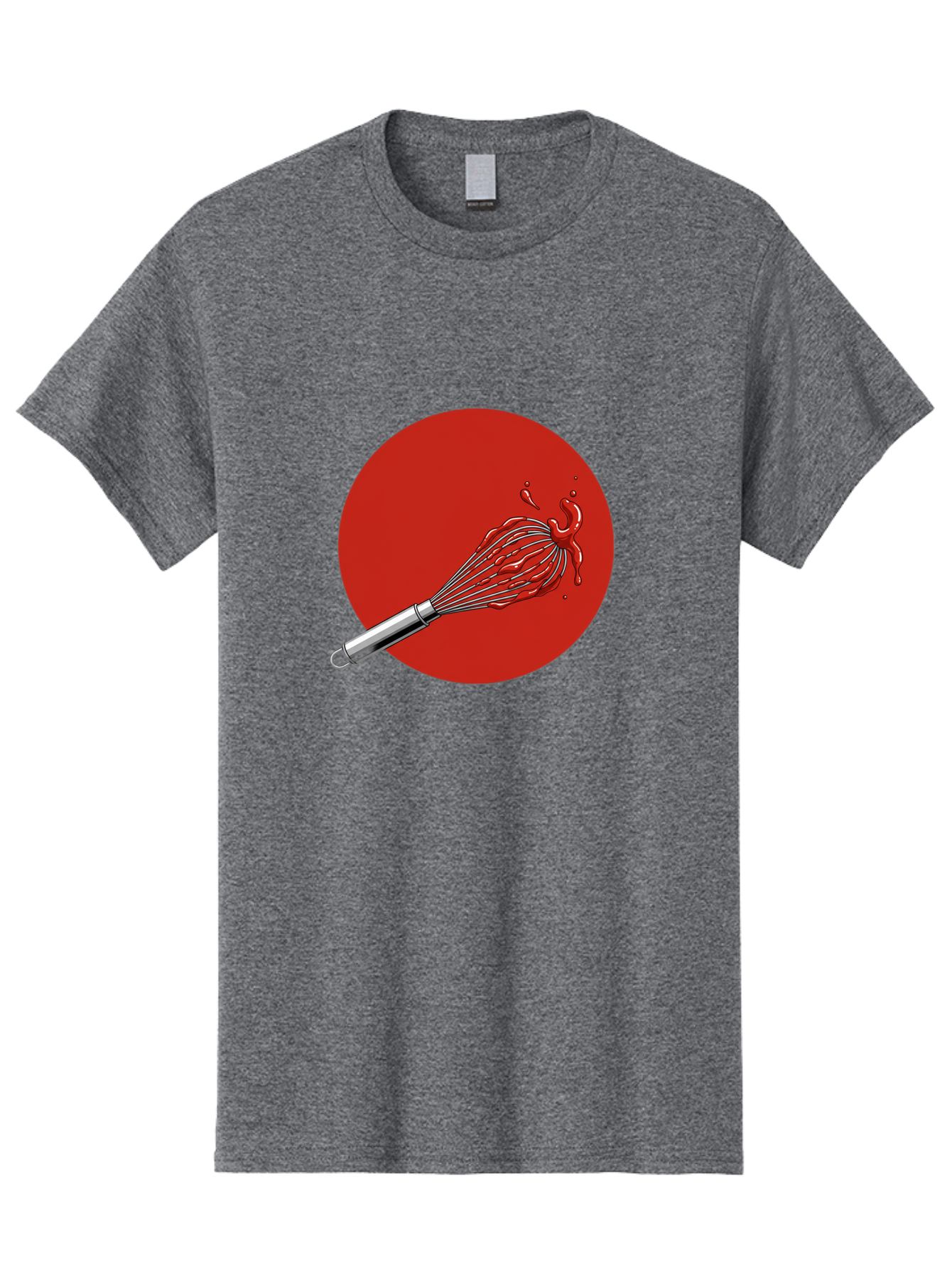 Whisk Men'S Graphic Tee, 100% Cotton, Comfortable Casual Summer Wear, Machine Washable, Kitchen Utensil, Silver Whisk, Cooking Tool, Red Sauce Splatter, Splattered Liquid, Messy Kitchen, Culinary Art Bad913 11