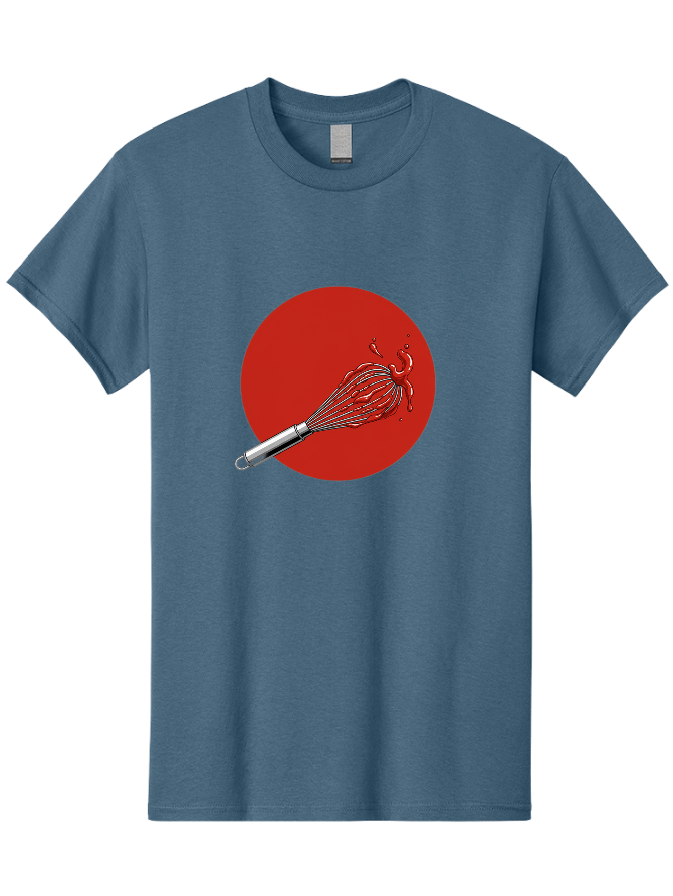 Whisk Men'S Graphic Tee, 100% Cotton, Comfortable Casual Summer Wear, Machine Washable, Kitchen Utensil, Silver Whisk, Cooking Tool, Red Sauce Splatter, Splattered Liquid, Messy Kitchen, Culinary Art Bad913 14