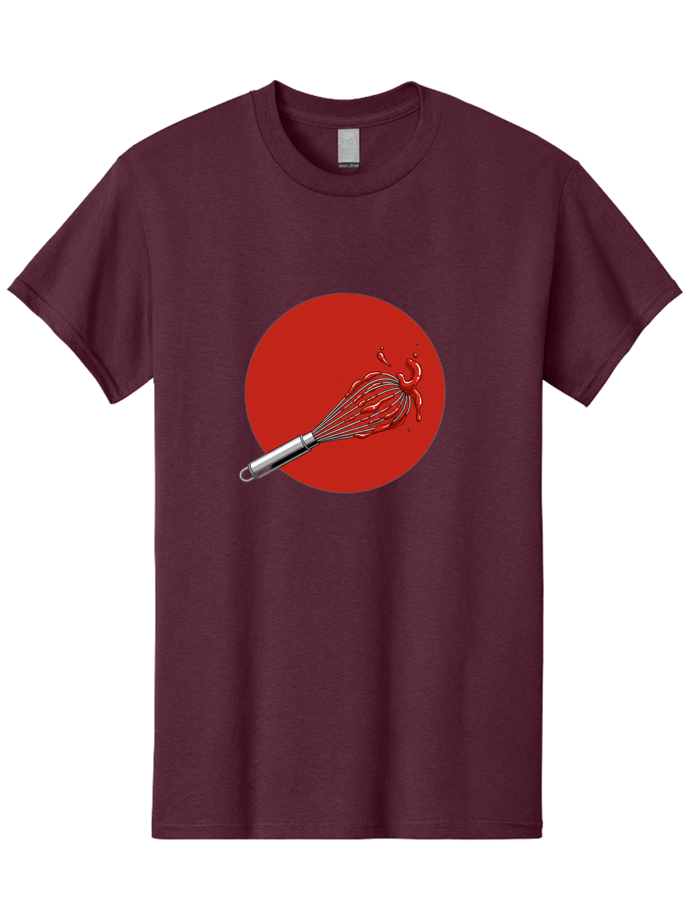 Whisk Men'S Graphic Tee, 100% Cotton, Comfortable Casual Summer Wear, Machine Washable, Kitchen Utensil, Silver Whisk, Cooking Tool, Red Sauce Splatter, Splattered Liquid, Messy Kitchen, Culinary Art Bad913 7