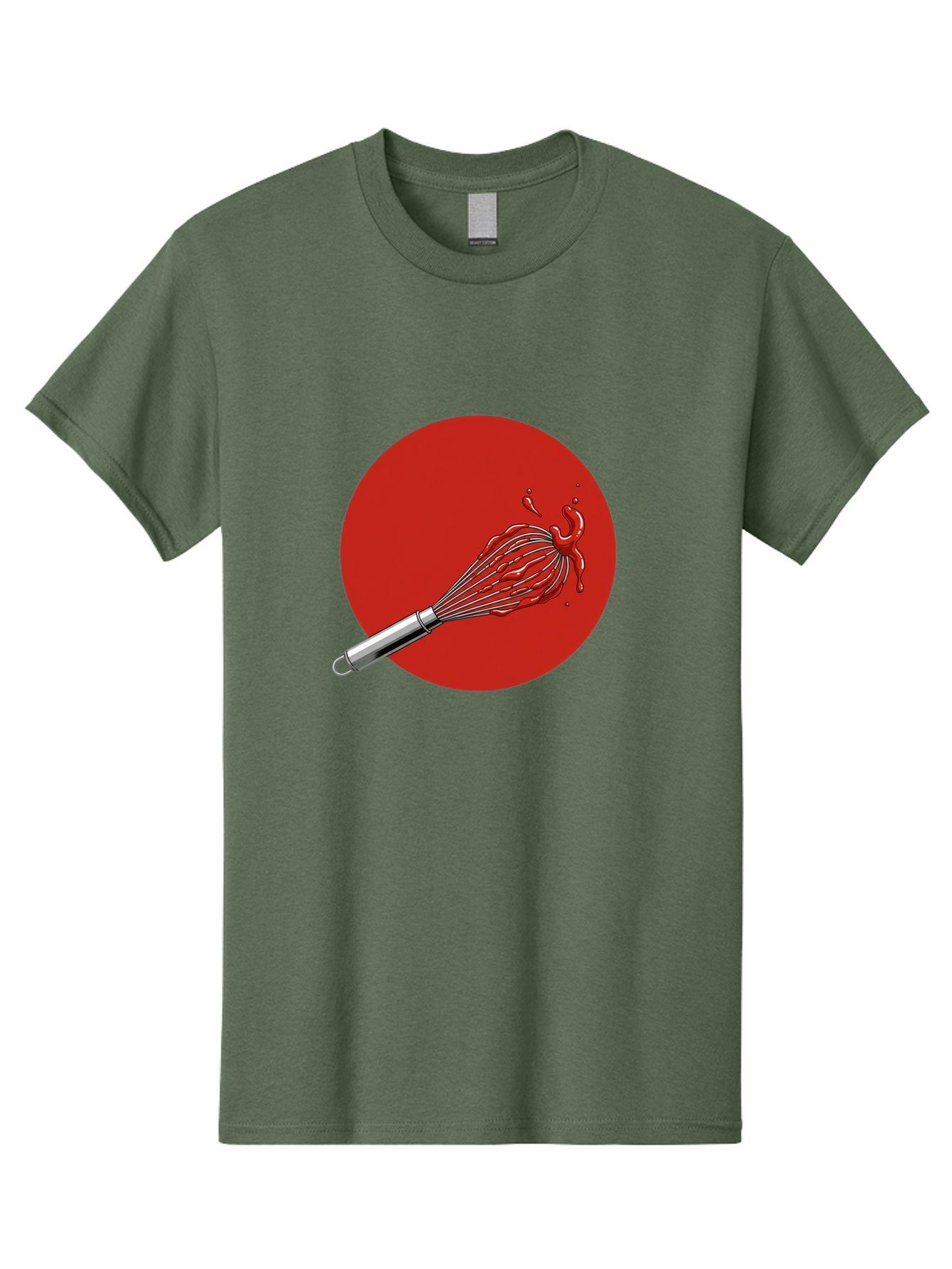 Whisk Men'S Graphic Tee, 100% Cotton, Comfortable Casual Summer Wear, Machine Washable, Kitchen Utensil, Silver Whisk, Cooking Tool, Red Sauce Splatter, Splattered Liquid, Messy Kitchen, Culinary Art Bad913 8