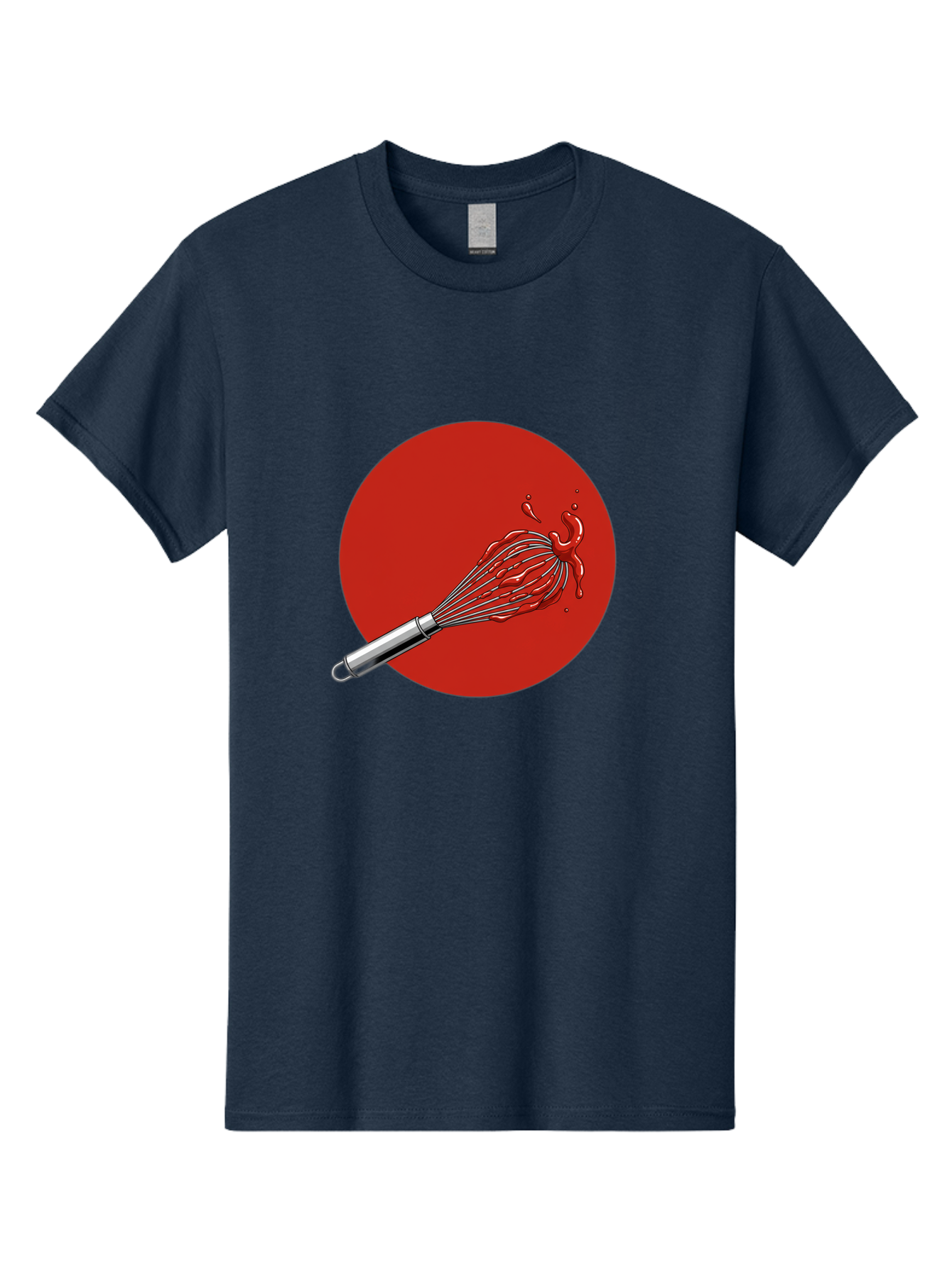 Whisk Men'S Graphic Tee, 100% Cotton, Comfortable Casual Summer Wear, Machine Washable, Kitchen Utensil, Silver Whisk, Cooking Tool, Red Sauce Splatter, Splattered Liquid, Messy Kitchen, Culinary Art Bad913 3
