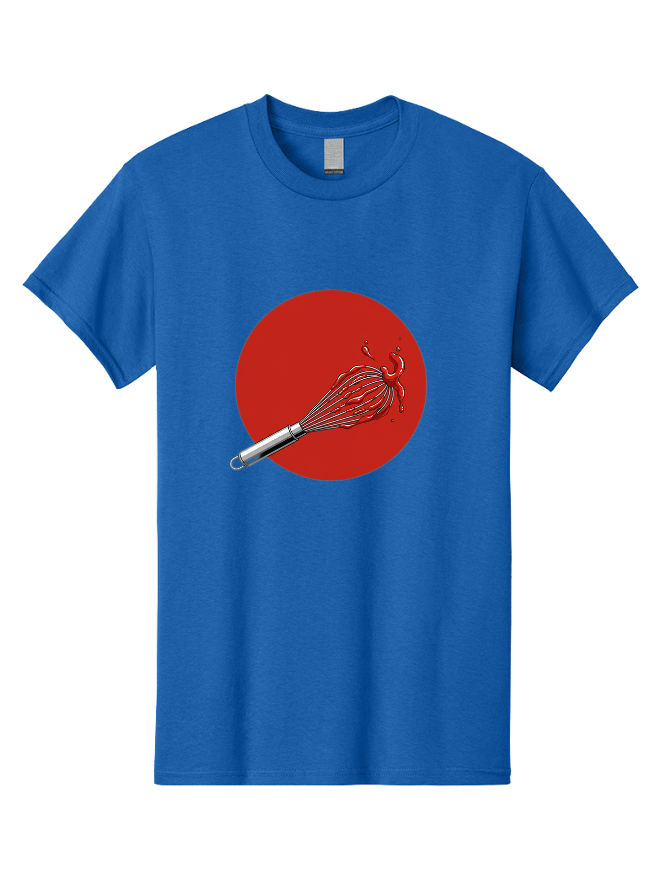 Whisk Men'S Graphic Tee, 100% Cotton, Comfortable Casual Summer Wear, Machine Washable, Kitchen Utensil, Silver Whisk, Cooking Tool, Red Sauce Splatter, Splattered Liquid, Messy Kitchen, Culinary Art Bad913 5