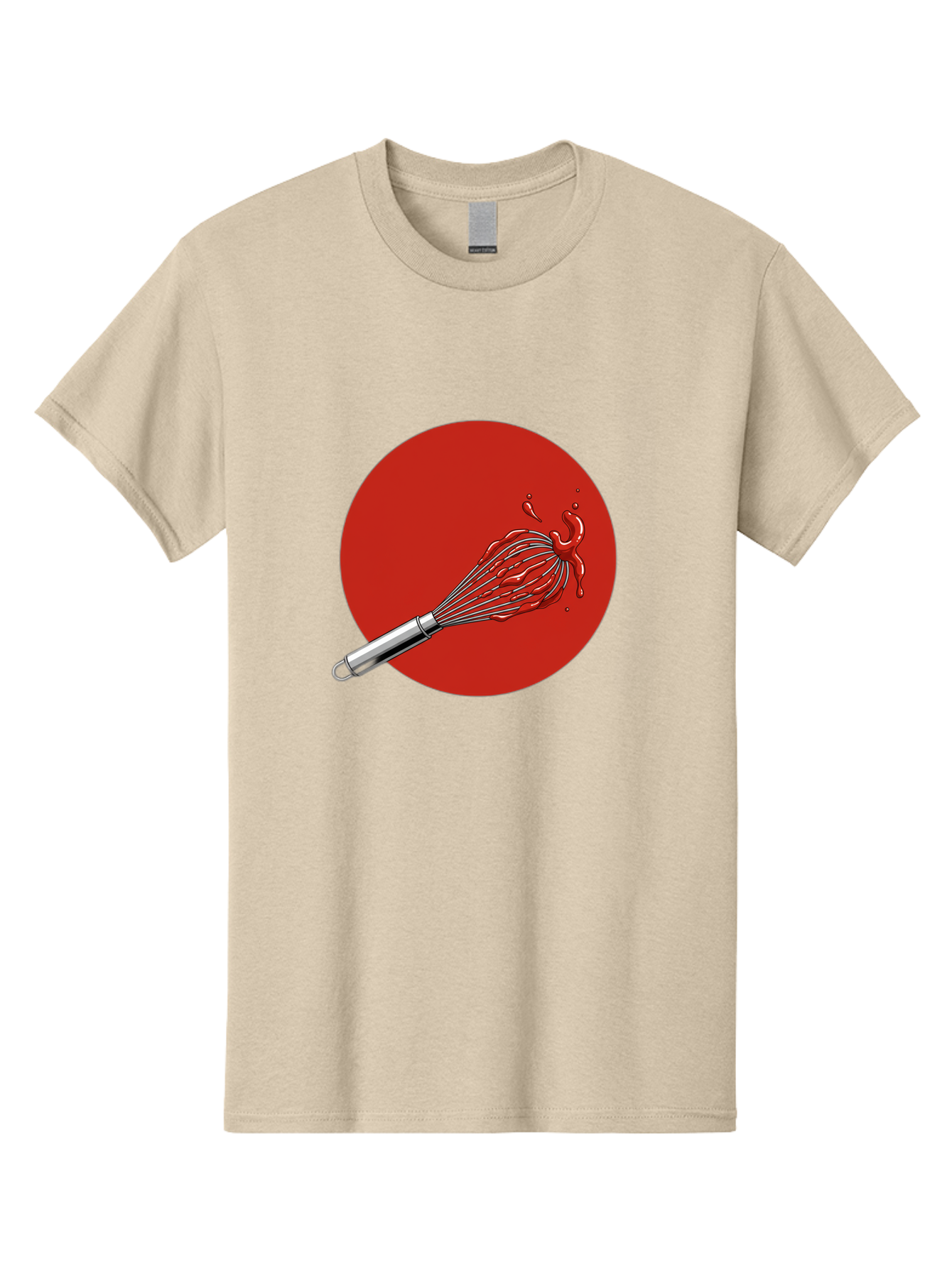 Whisk Men'S Graphic Tee, 100% Cotton, Comfortable Casual Summer Wear, Machine Washable, Kitchen Utensil, Silver Whisk, Cooking Tool, Red Sauce Splatter, Splattered Liquid, Messy Kitchen, Culinary Art Bad913 15