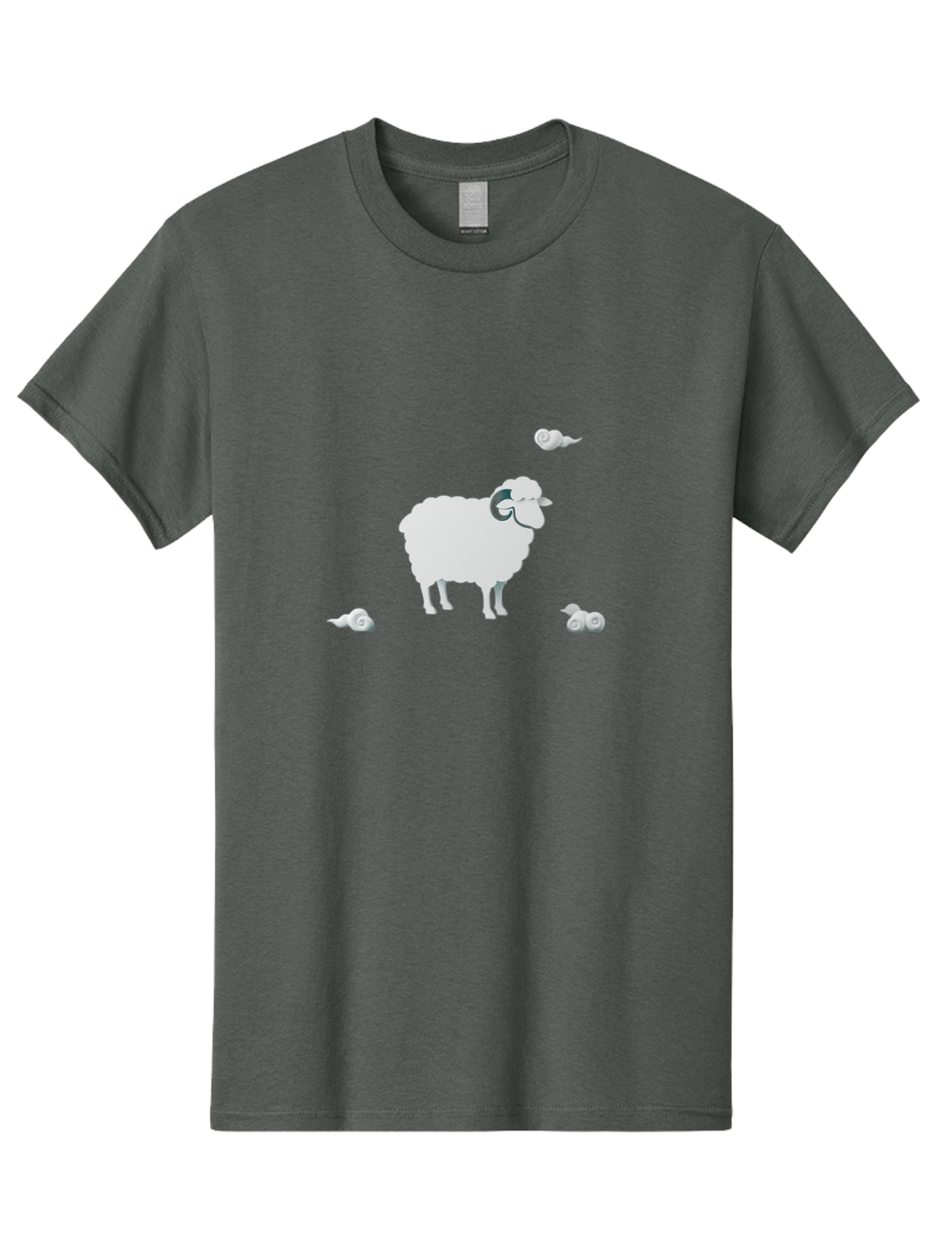 White-Ram-And-Snails Men'S Graphic Tee, 100% Cotton, Comfortable Casual Summer Wear, Machine Washable, Sheep With Snails, Snails On Sheep, Farm Animals, Garden Pests, Slow Moving Creatures, White Sheep Bad916 1