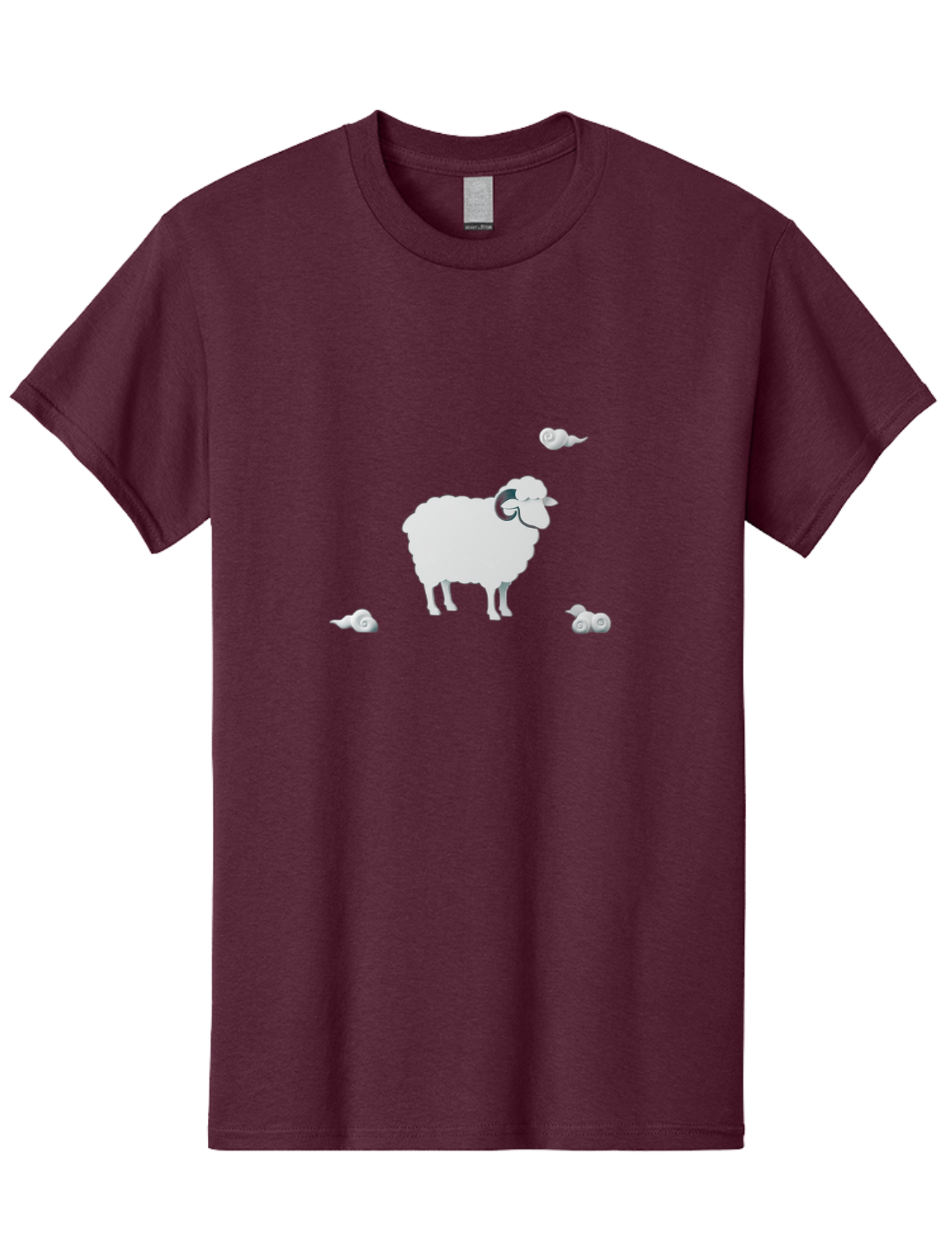 White-Ram-And-Snails Men'S Graphic Tee, 100% Cotton, Comfortable Casual Summer Wear, Machine Washable, Sheep With Snails, Snails On Sheep, Farm Animals, Garden Pests, Slow Moving Creatures, White Sheep Bad916 3